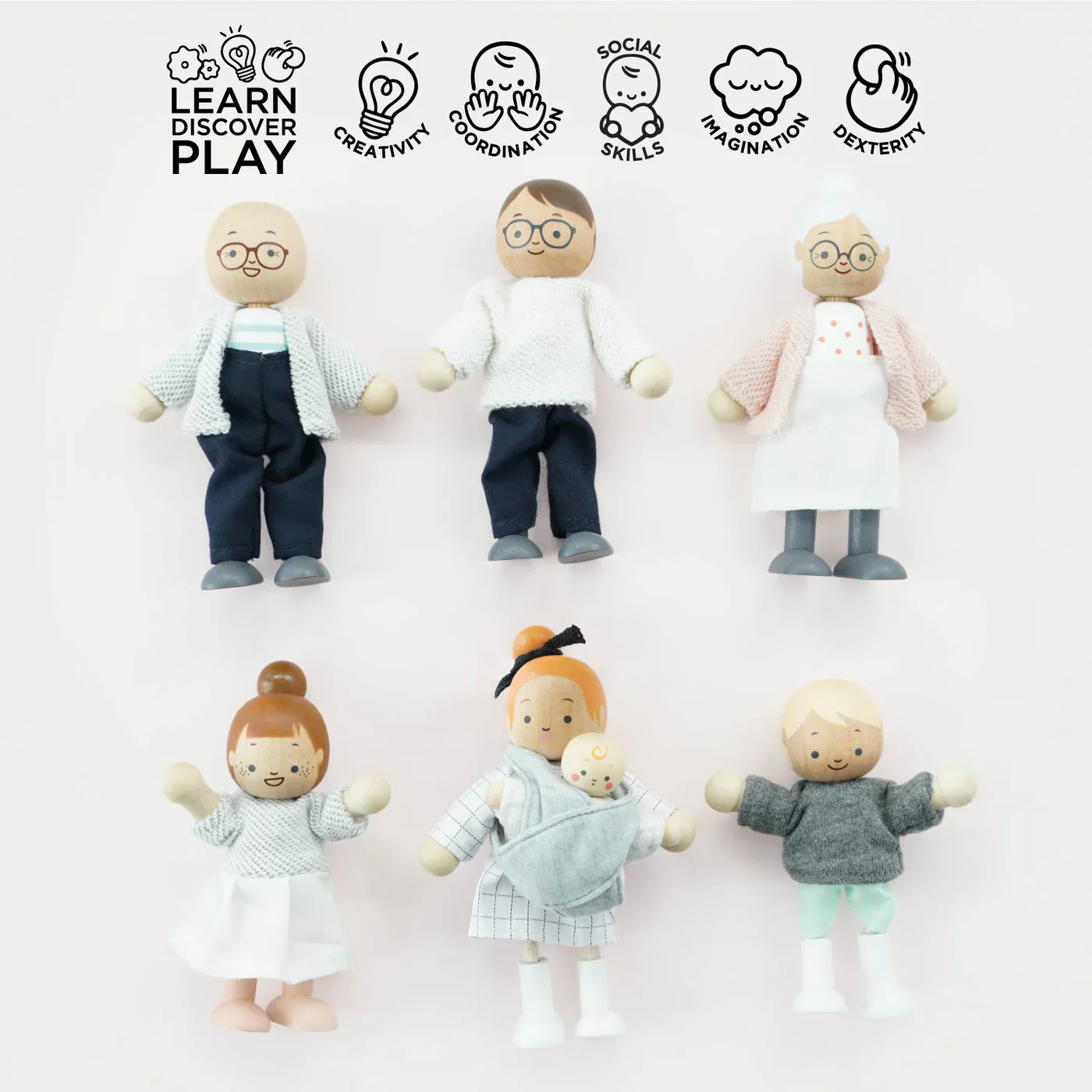 LE TOY VAN Wooden Dolls House Family - Image 3
