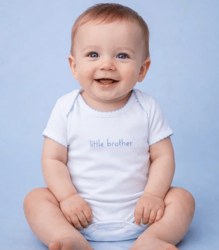 Little Brother Embroidered Short Sleeve Bodysuit - Image 2