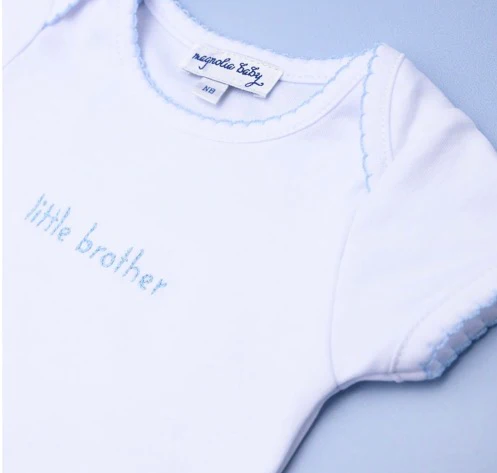 Little Brother Embroidered Short Sleeve Bodysuit - Image 3