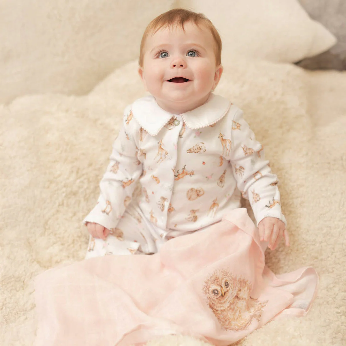 'LITTLE FOREST' WOODLAND ANIMAL MUSLIN GIFT SET - Image 4