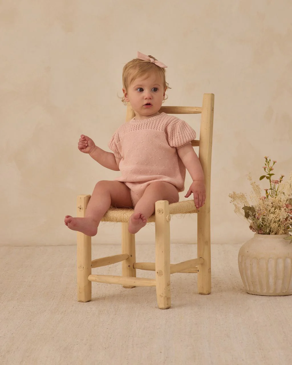 Quincy Mae Little Knot Headband || Melon Beige - Image 4