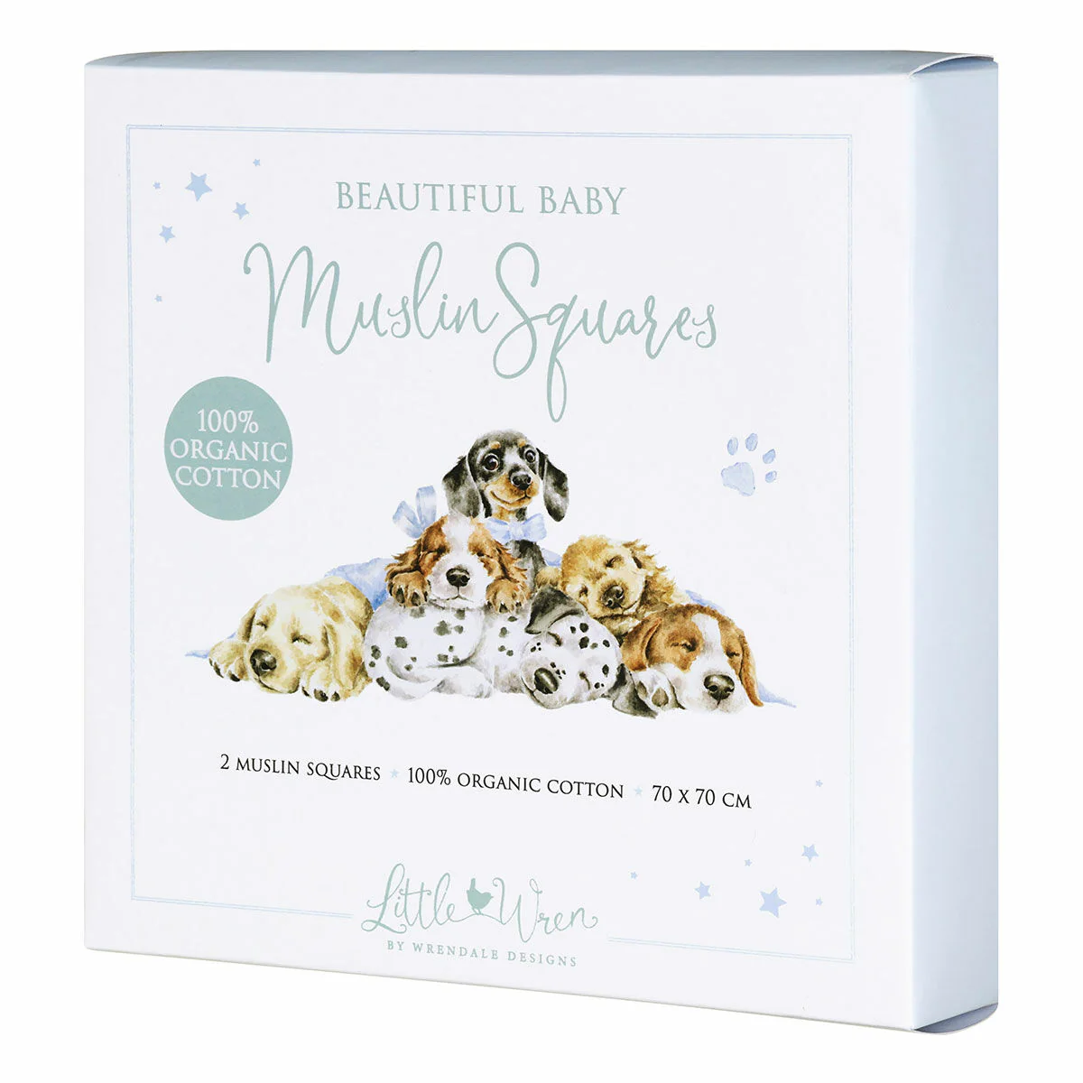 'LITTLE PAWS' DOG MUSLIN GIFT SET - Image 2