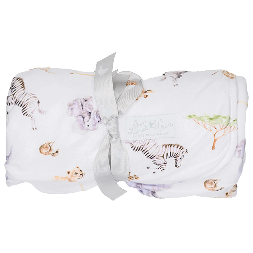 'LITTLE SAVANNAH' AFRICAN ANIMAL BABY BLANKET - Image 2
