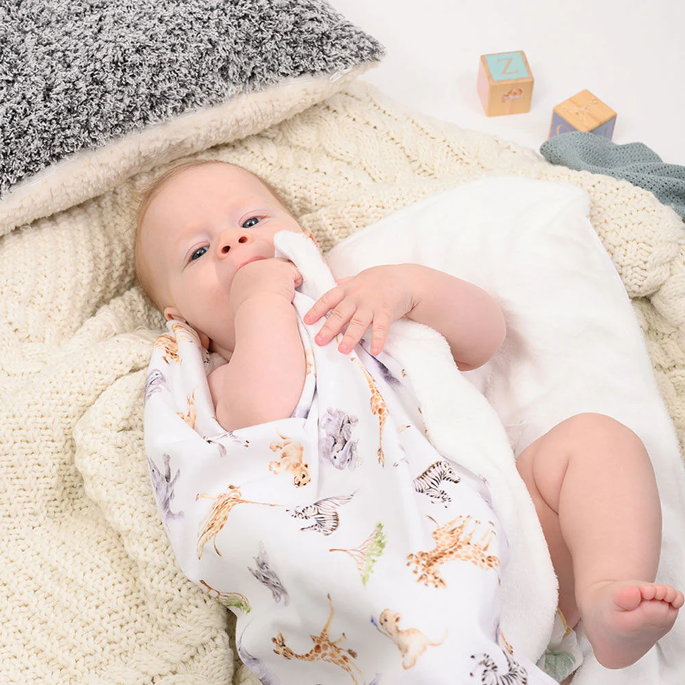 'LITTLE SAVANNAH' AFRICAN ANIMAL BABY BLANKET - Image 3