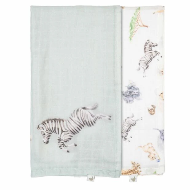 'LITTLE SAVANNAH' AFRICAN ANIMAL MUSLIN GIFT SET - Image 2