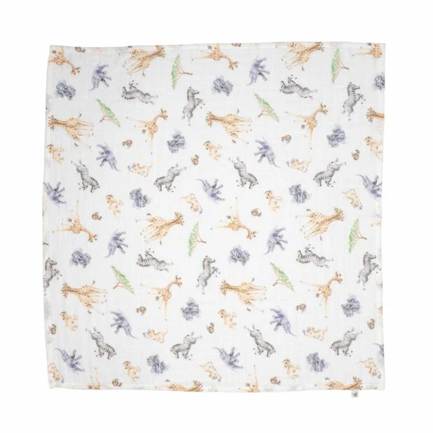 'LITTLE SAVANNAH' AFRICAN ANIMAL MUSLIN GIFT SET - Image 3