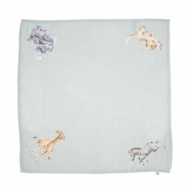 'LITTLE SAVANNAH' AFRICAN ANIMAL MUSLIN GIFT SET - Image 4