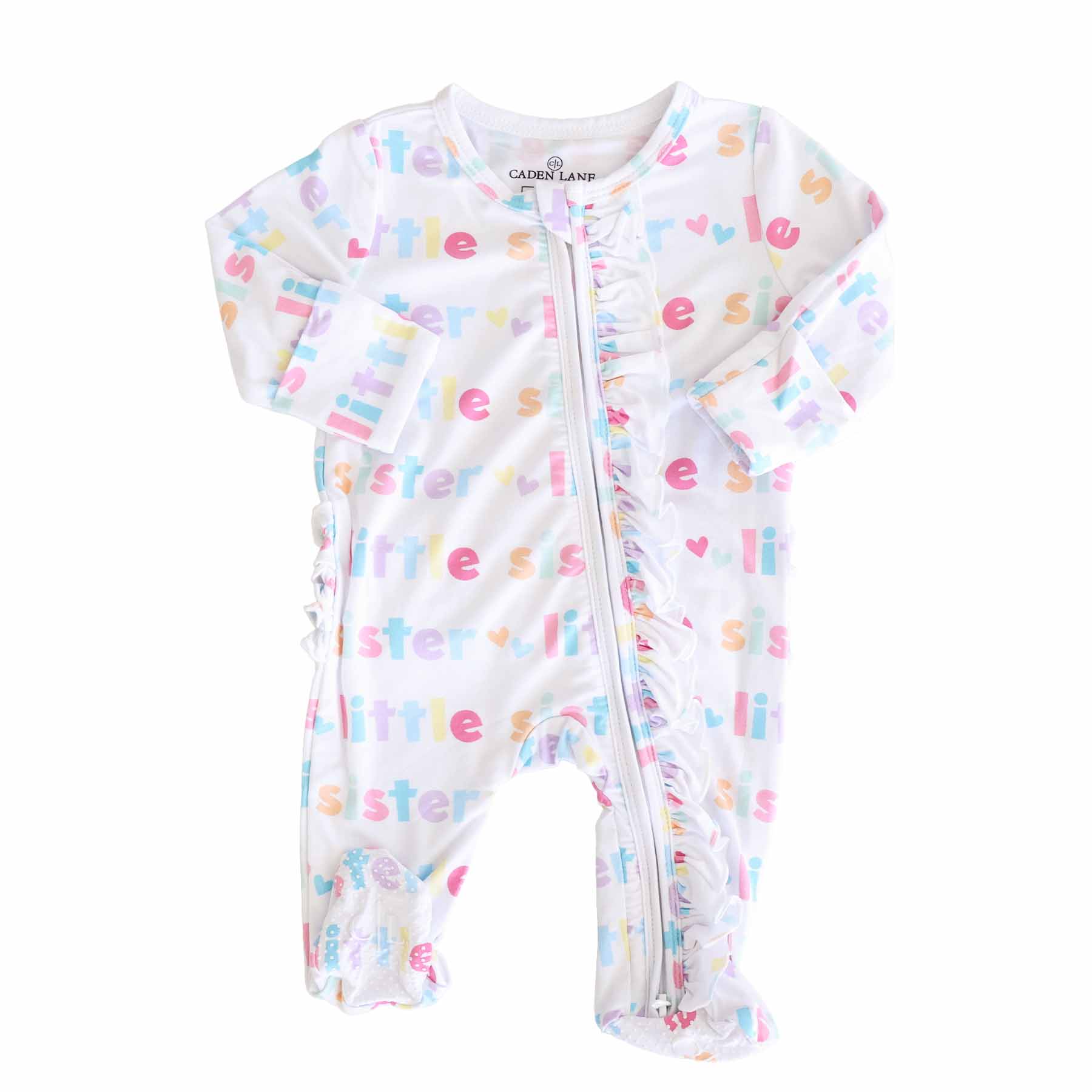 Little Sibling Zipper Footie: Little Sister - Image 10
