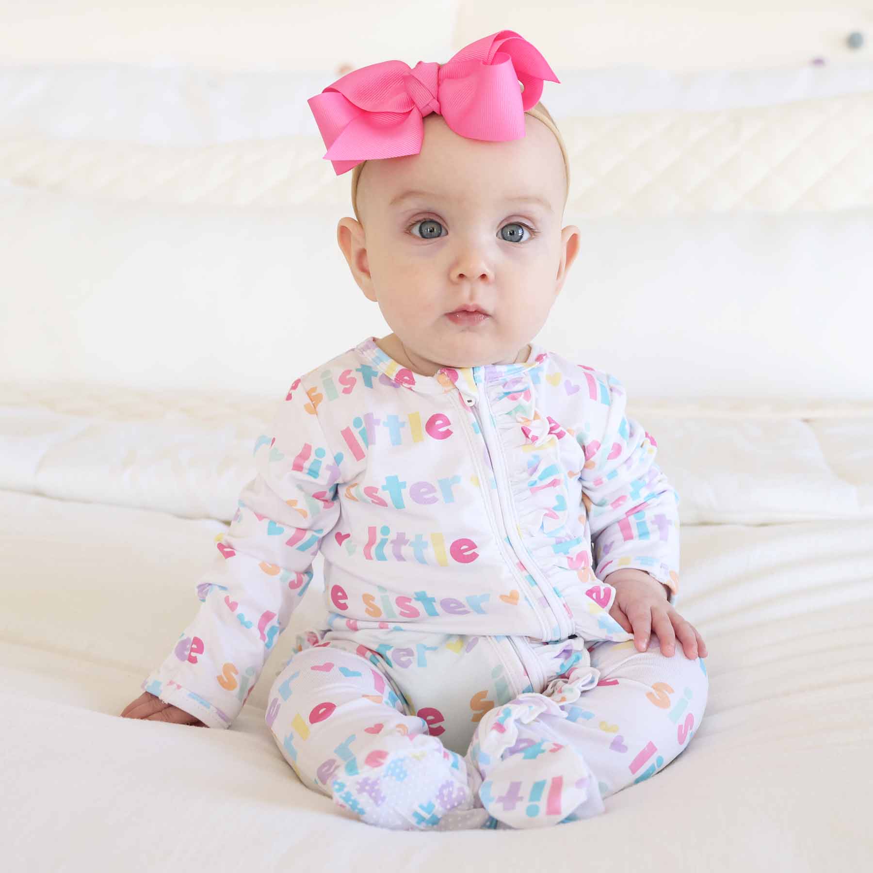 Little Sibling Zipper Footie: Little Sister - Image 12