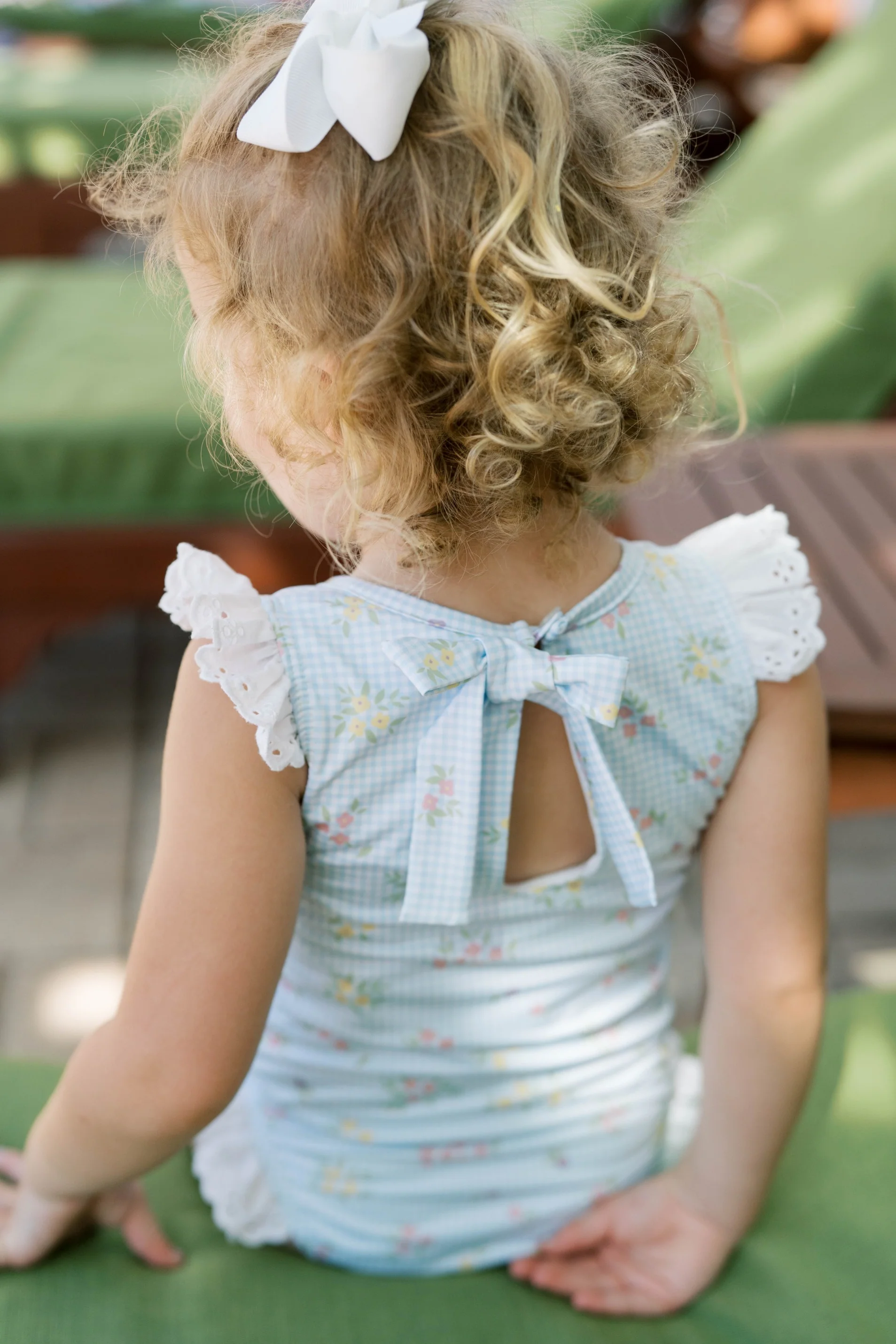 LOTTIE SWIMSUIT- SPRING TIME BLOOMS WITH WHITE EYELET TRIM - Image 3