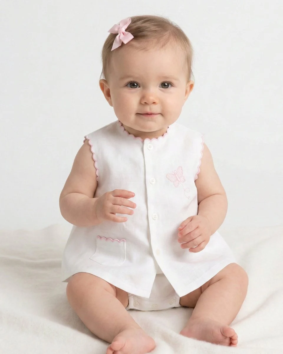 Lullaby Set-Maria Diaper Set Blessings White, Butterfly - Image 2