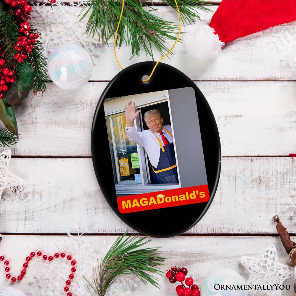 Ornamentally You MAGADonald's Trump Ornament, Unique Political Humor Gift - Image 4
