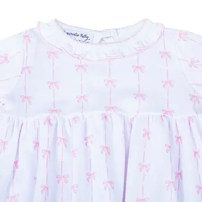 Magnolia Baby Amelia's Classics Pink Ruffle Gathered Gown - Image 2