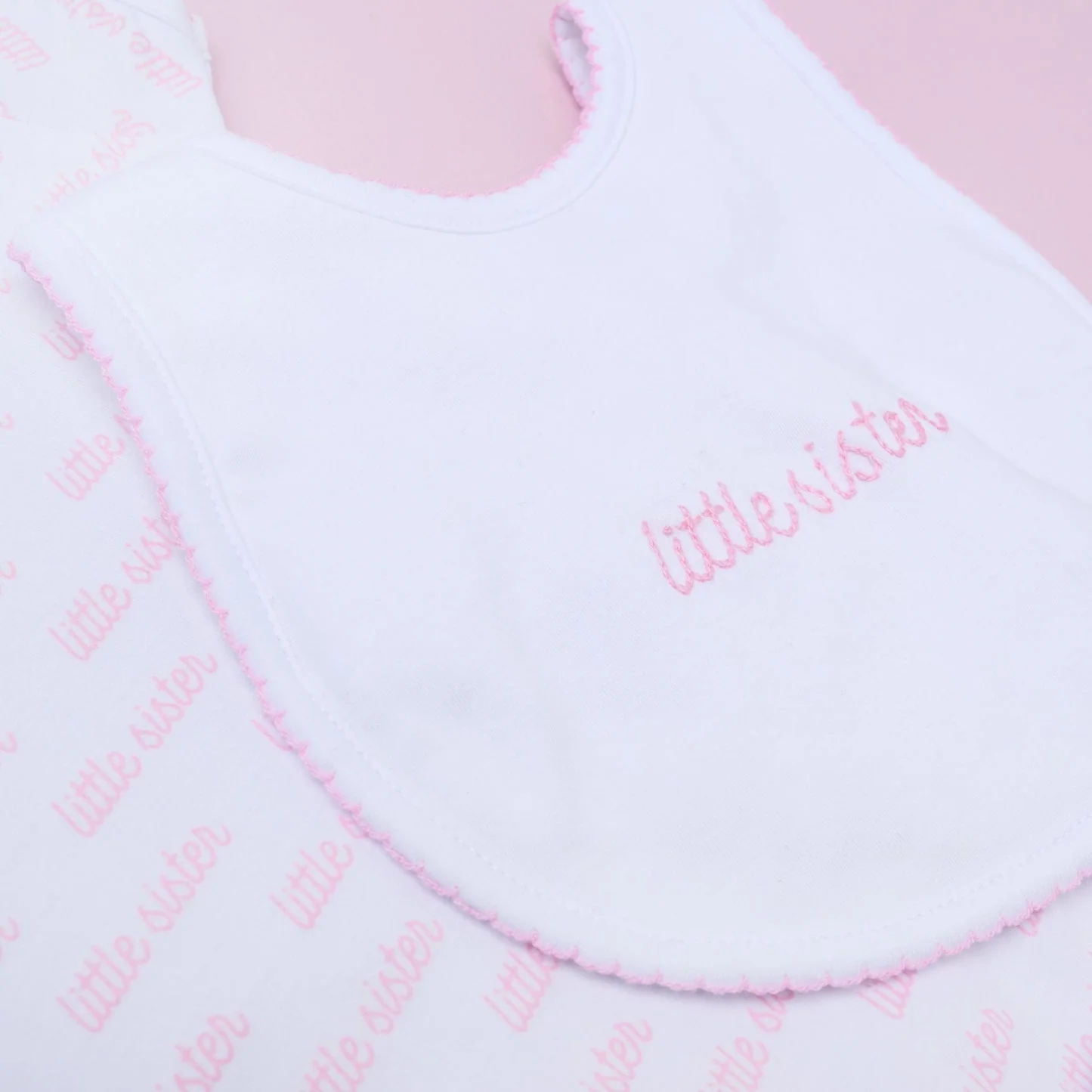Magnolia Baby | Little Sister Embroidered Bib - Image 3
