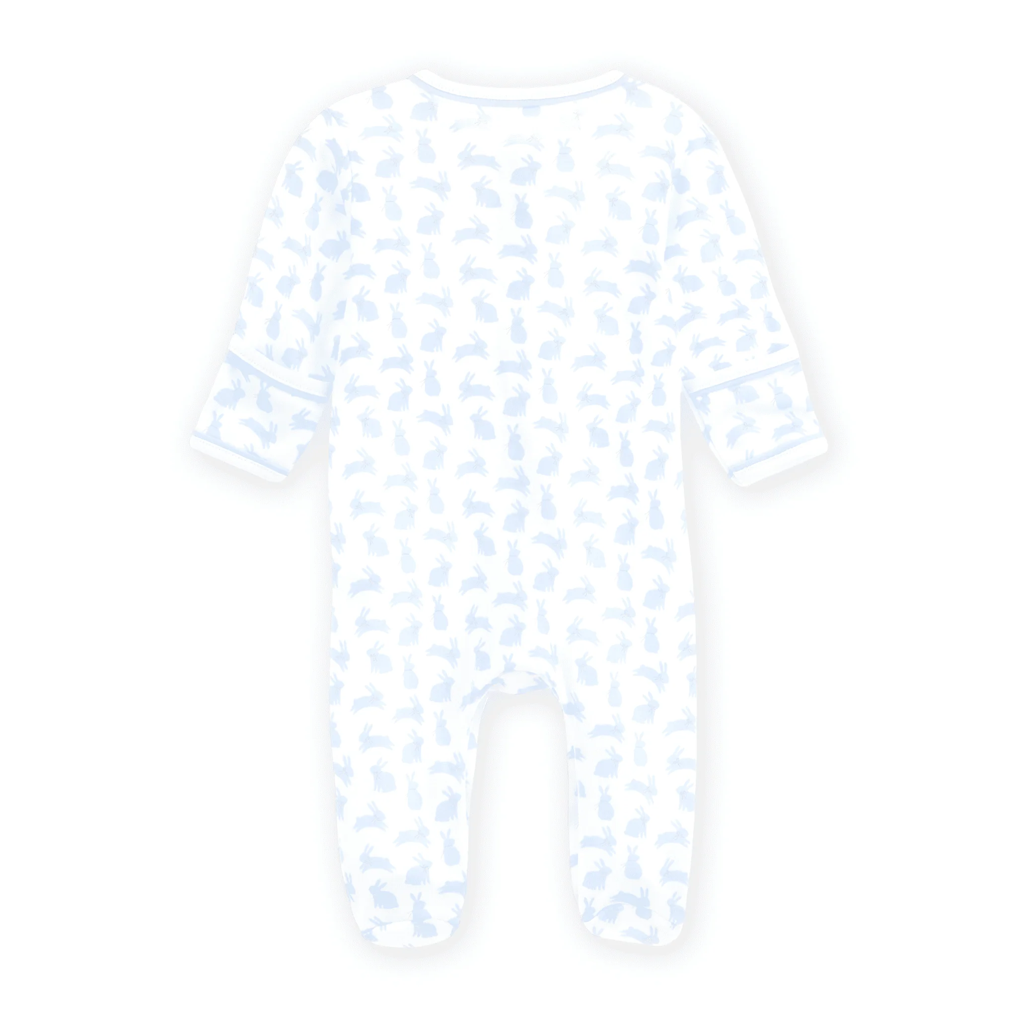 MAGNOLIA BABY Leaping Bunnies Print Zip Footie - Light Blue - Image 2