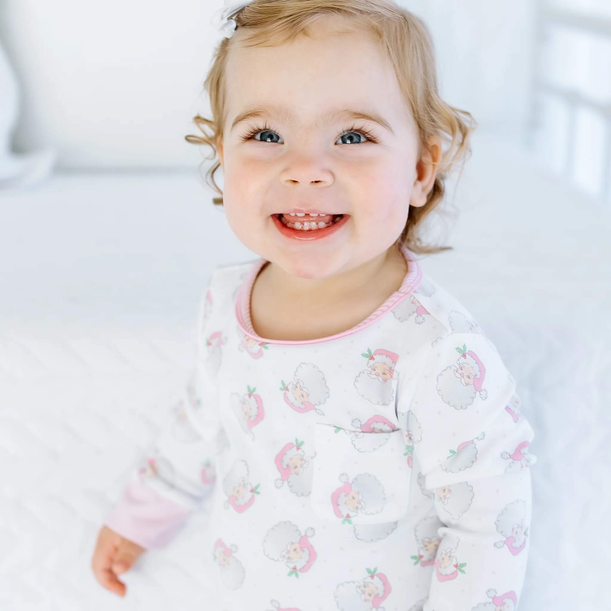 Magnolia Baby Santa Baby Long Sleeve Nightdress - Pink - Image 6