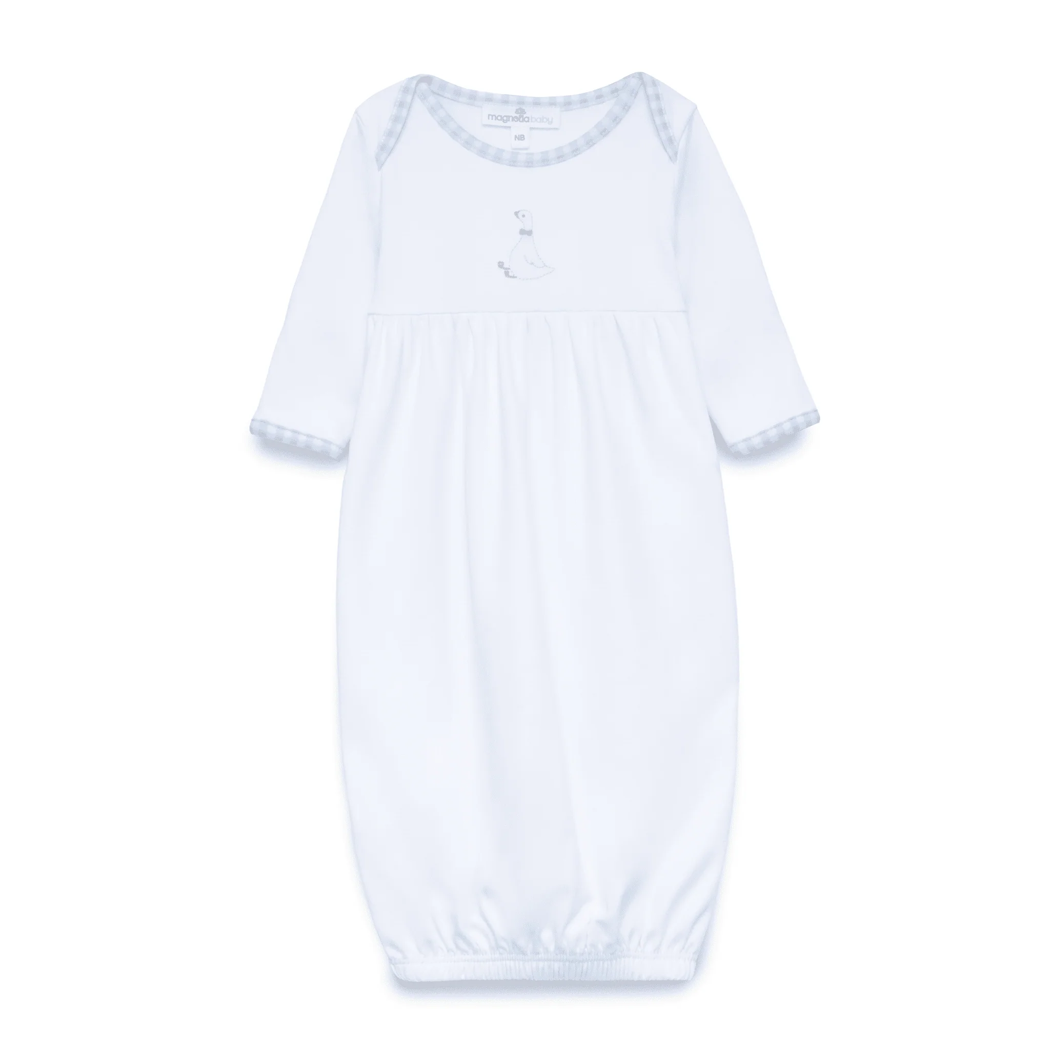 Magnolia Baby Silly Goose Gathered Gown - Light Blue - Image 3