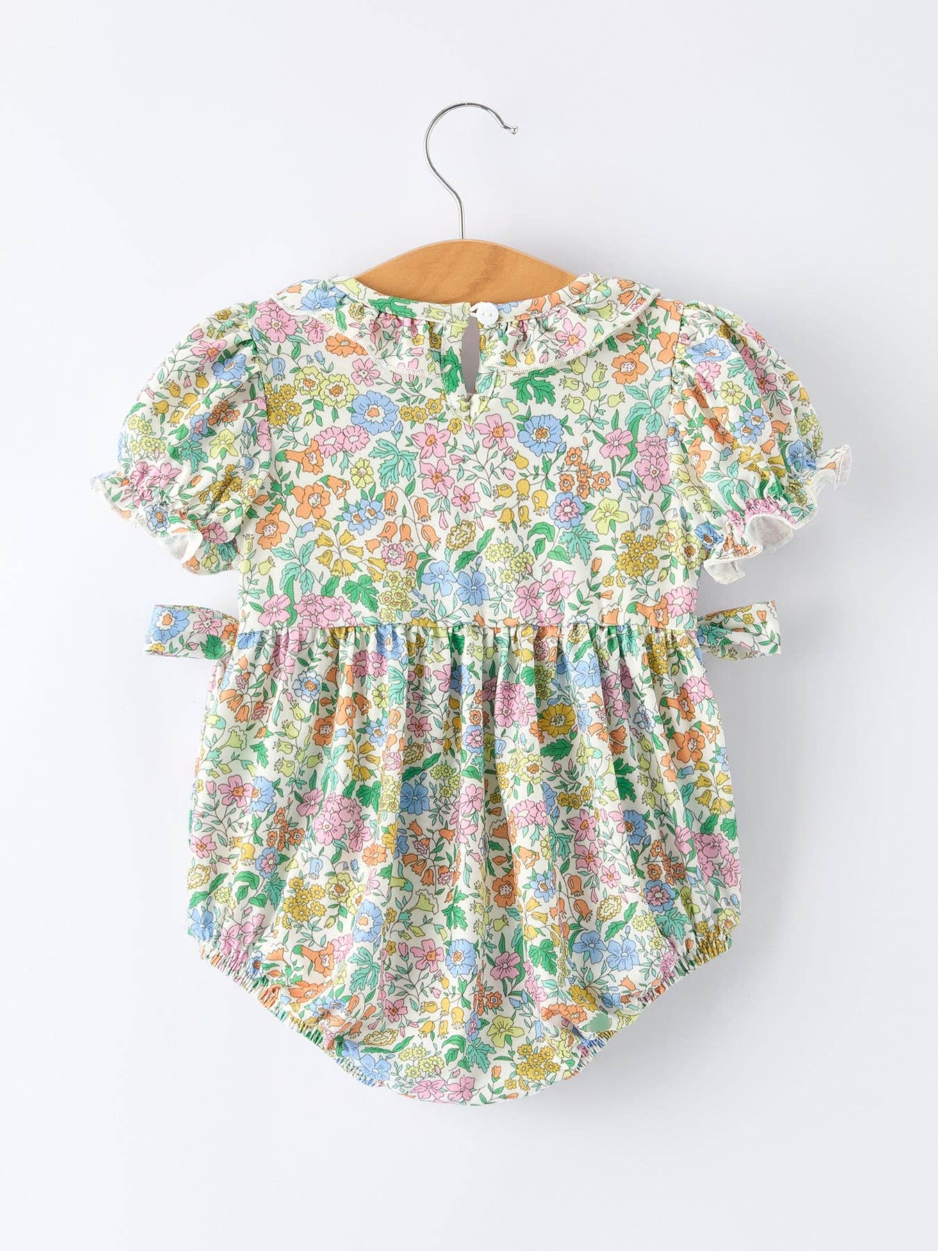 "MAMA'S GILR" Embroidered Smocked Girls' Romper: - Image 2