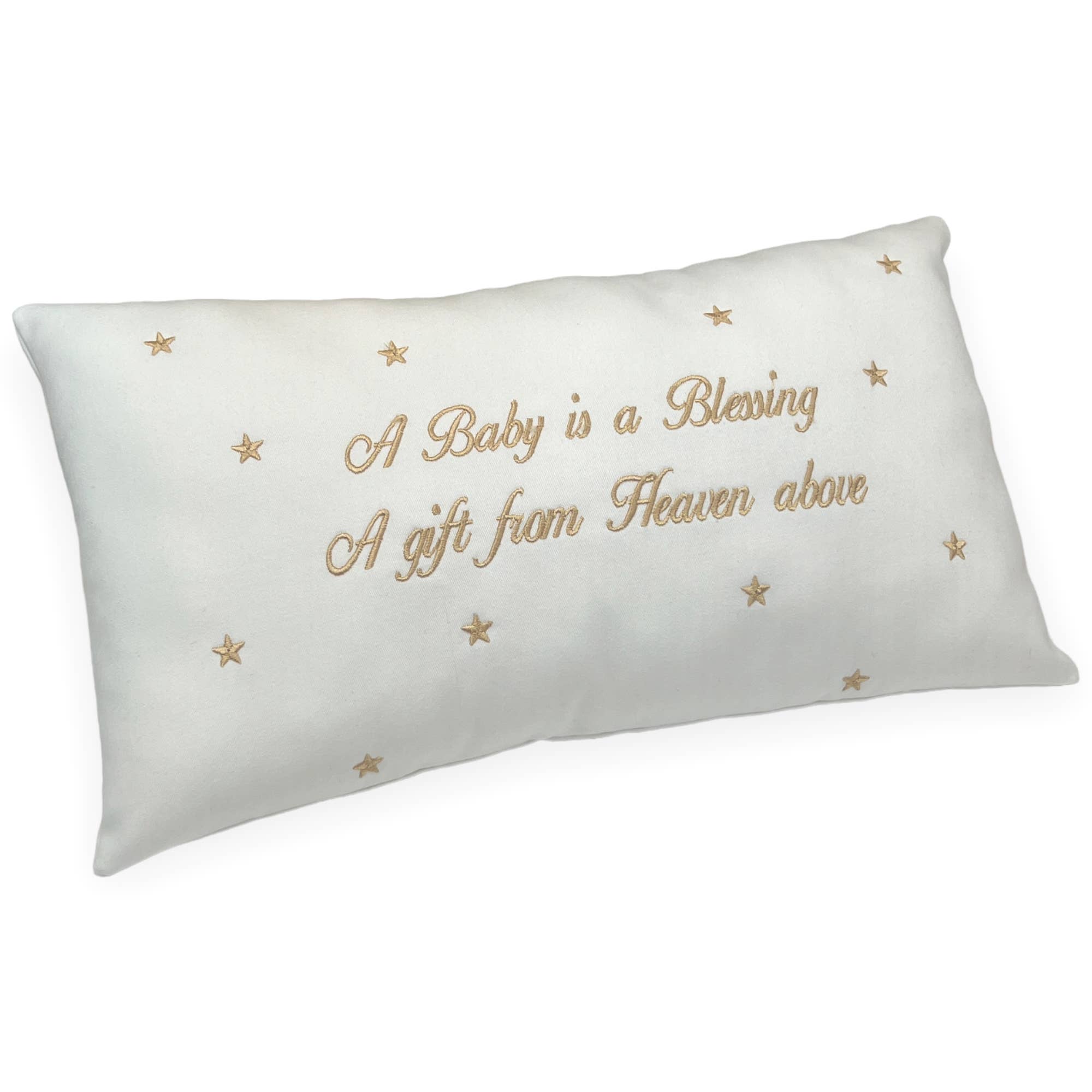 Marcela Baby is a Blessing Pillow: Blue - Image 4