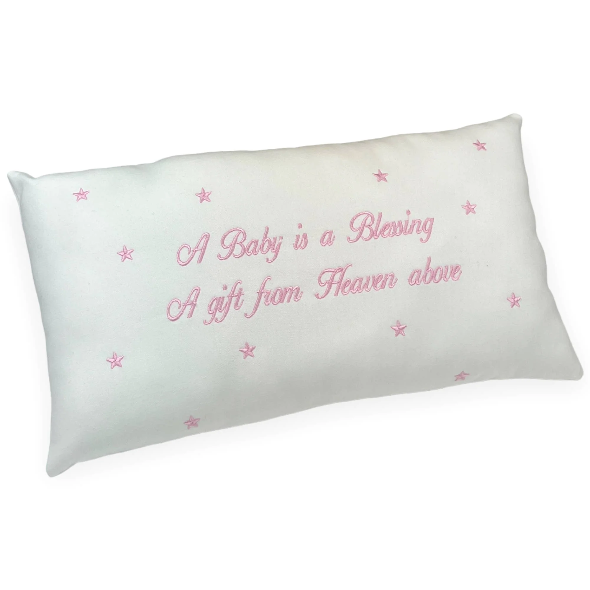 Marcela Baby is a Blessing Pillow: Blue - Image 5