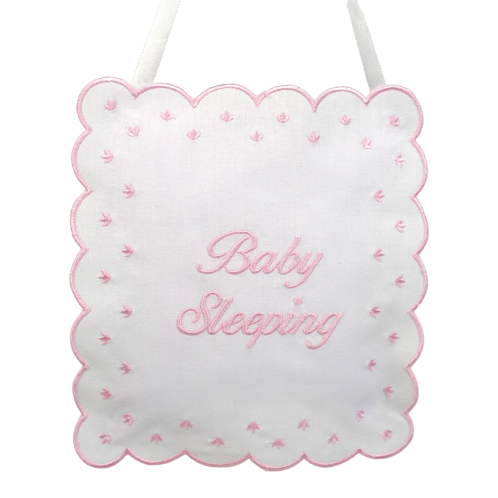 Marcela Linen Baby Sleeping Sign Pillow: Beige - Image 3