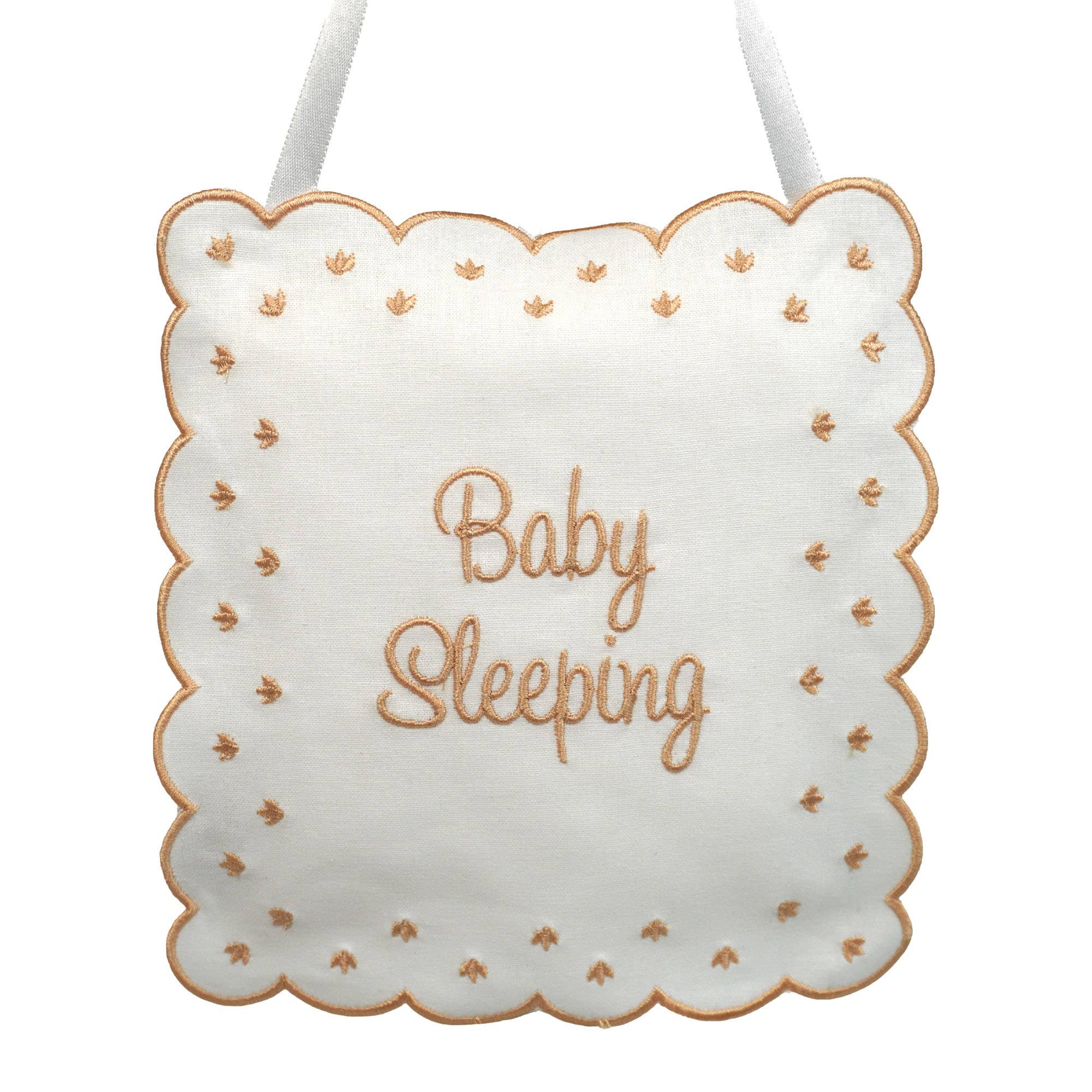 Marcela Linen Baby Sleeping Sign Pillow: Pink - Image 3