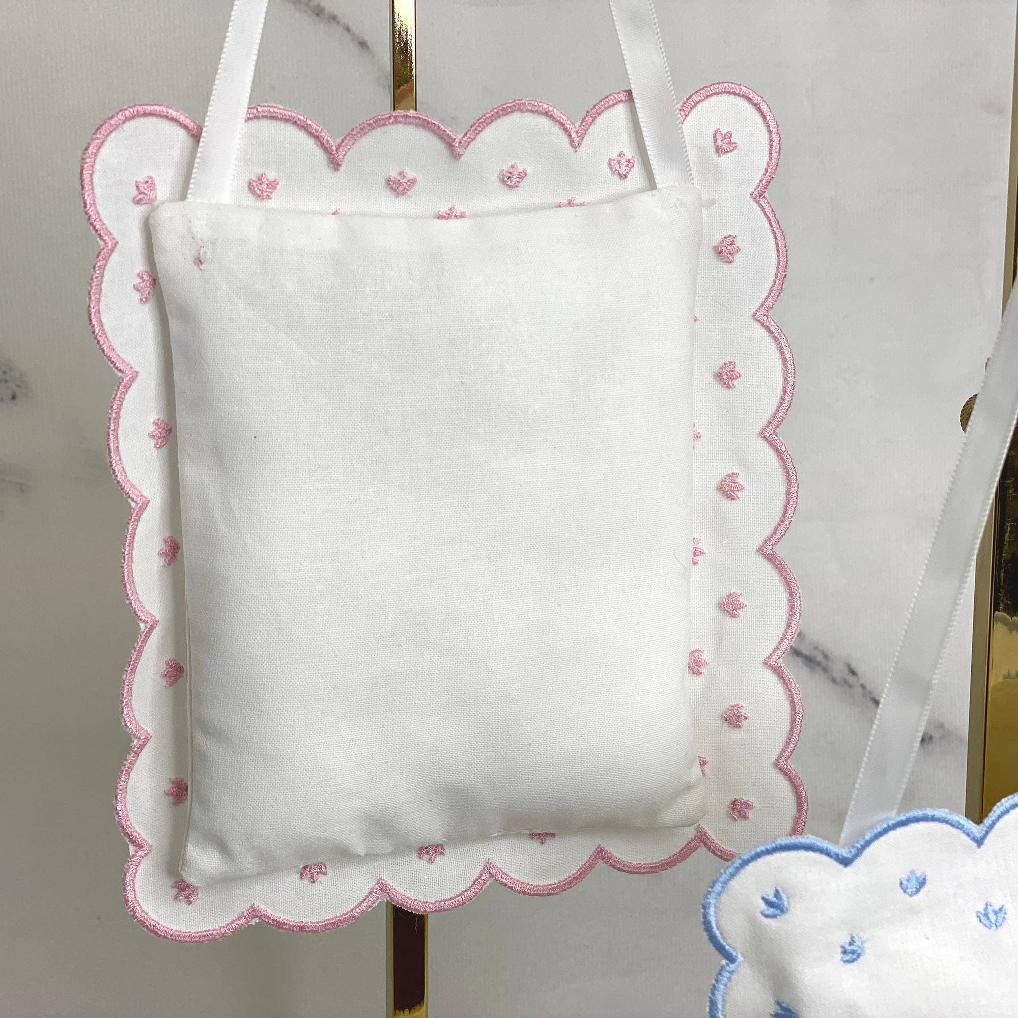 Marcela Linen Baby Sleeping Sign Pillow: Pink - Image 5