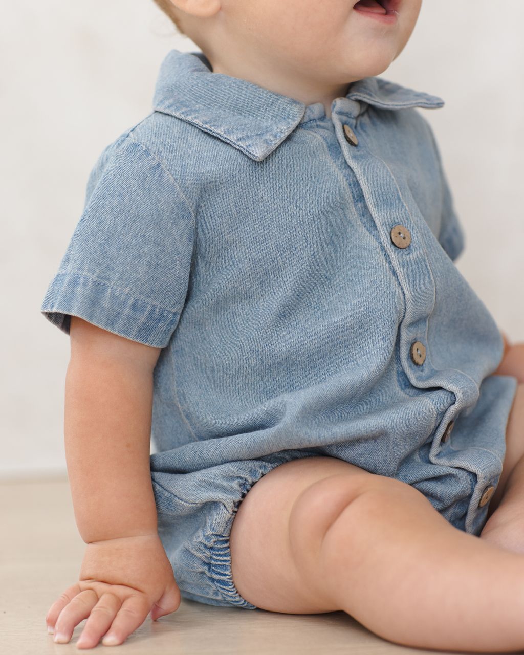 Quincy Mae Matteo Romper || Chambray - Image 4