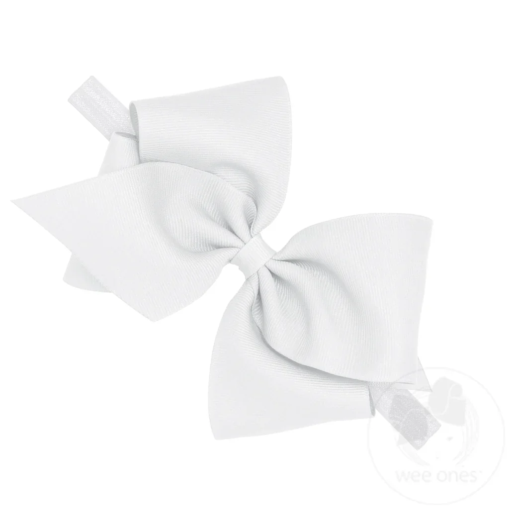 Wee Ones Mini King Classic Grosgrain Girls Hair Bow on Baby Band - Image 2