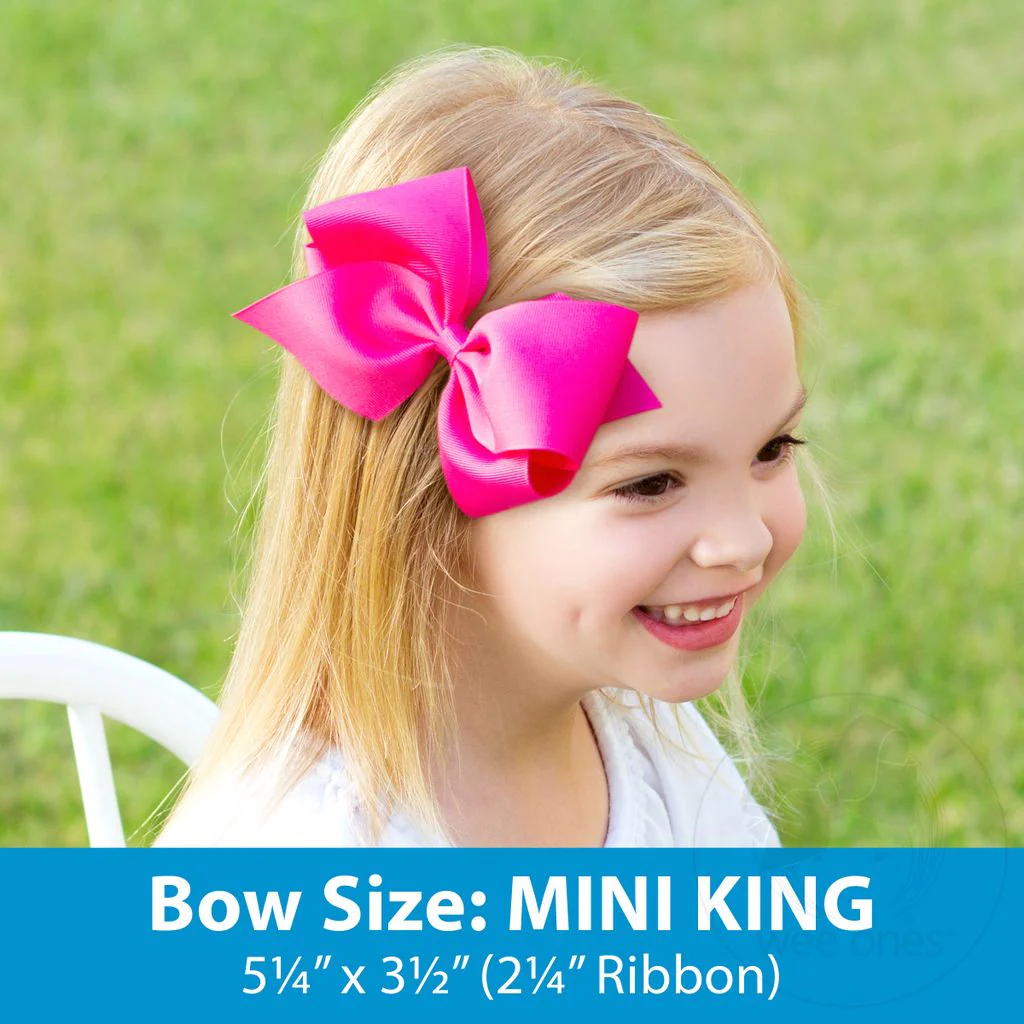Wee Ones Mini King Classic Grosgrain Girls Hair Bow on Baby Band - Image 3