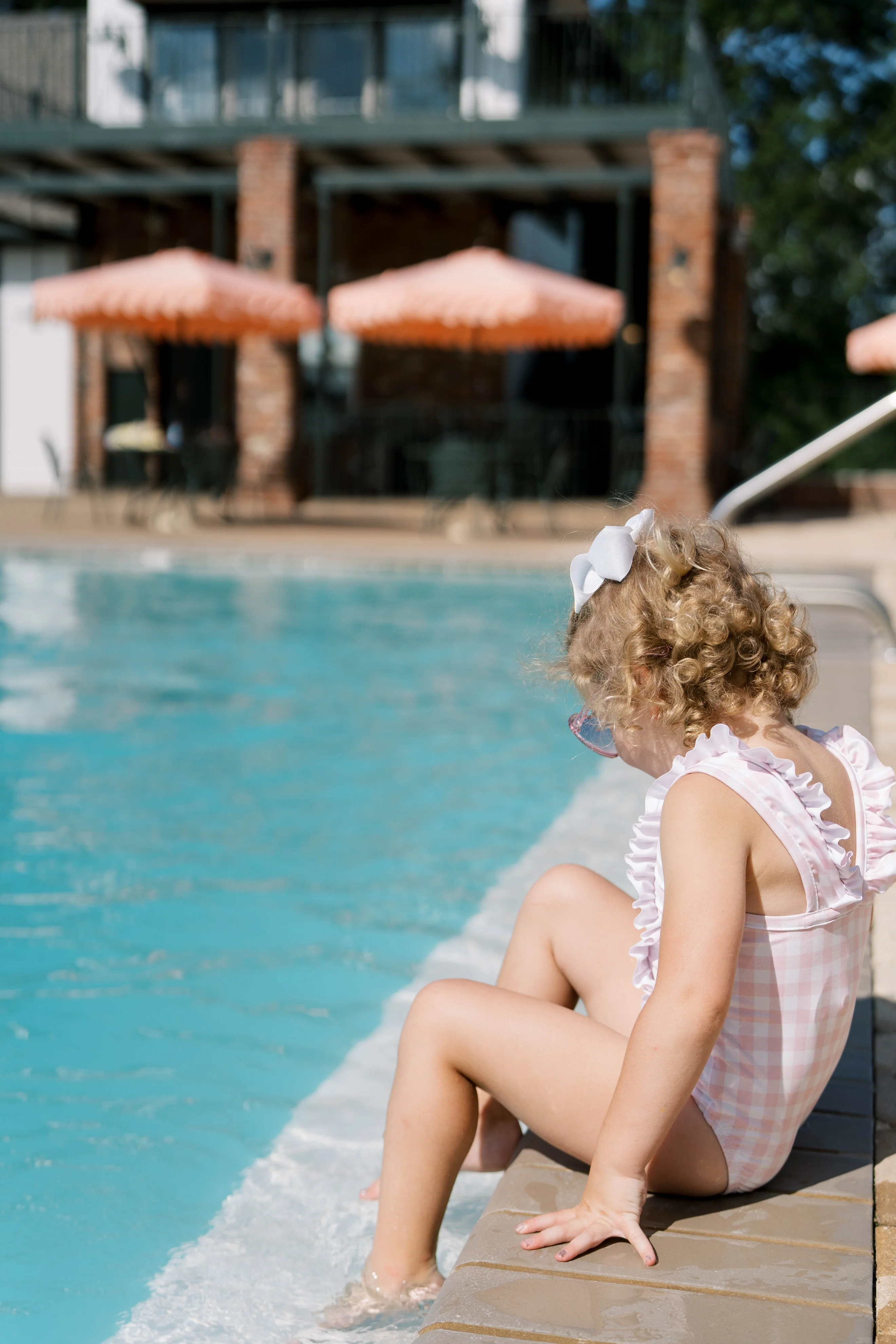 MOLLY SWIMSUIT- PLAYFUL PINK BUFFALO CHECK WITH WHITE RIC RAC - Image 3
