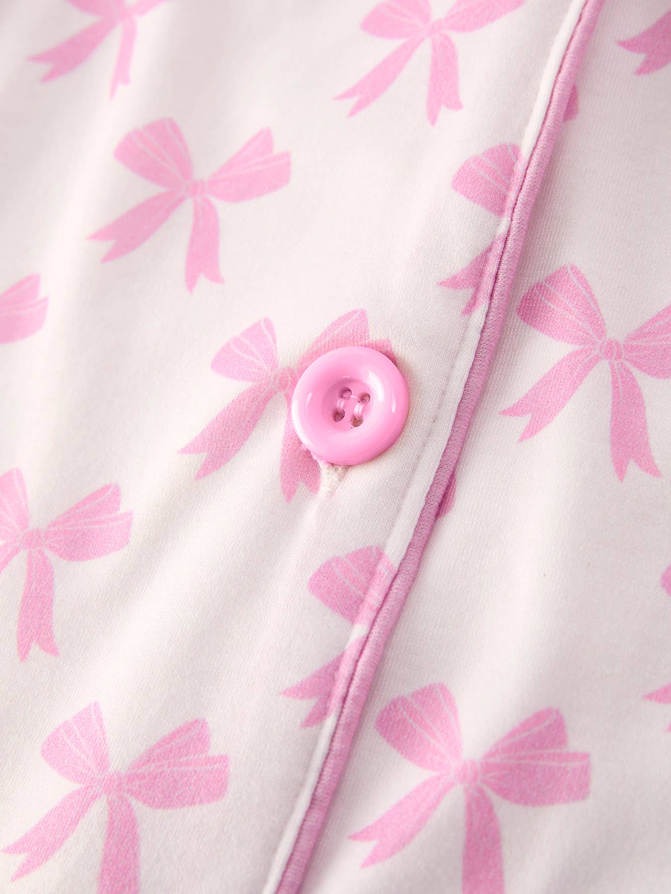 Pink Bow Print Ruffle Pajama Set - Image 9
