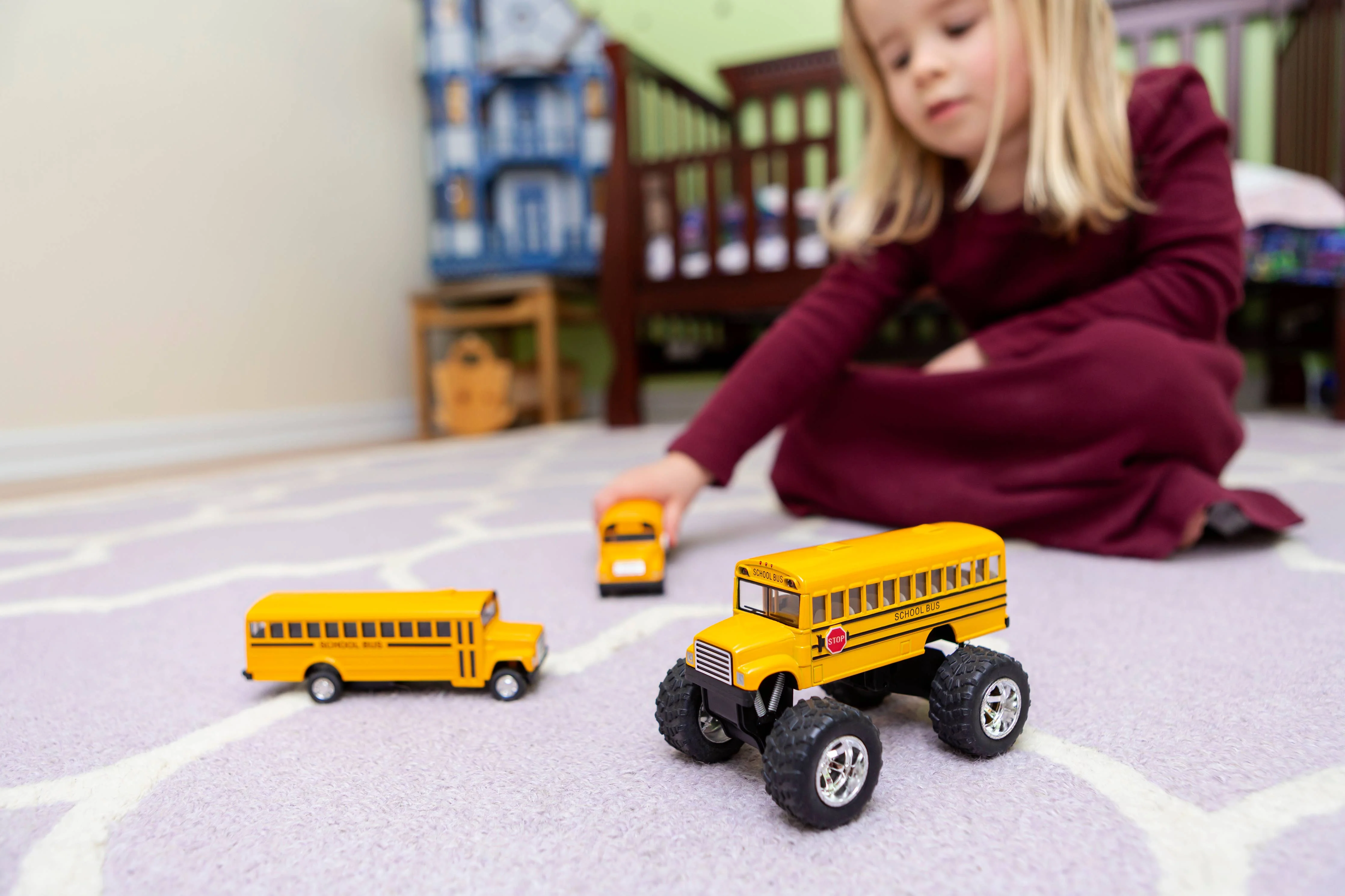 Monster School Bus, Pull Back Action, Die-Cast - Image 2