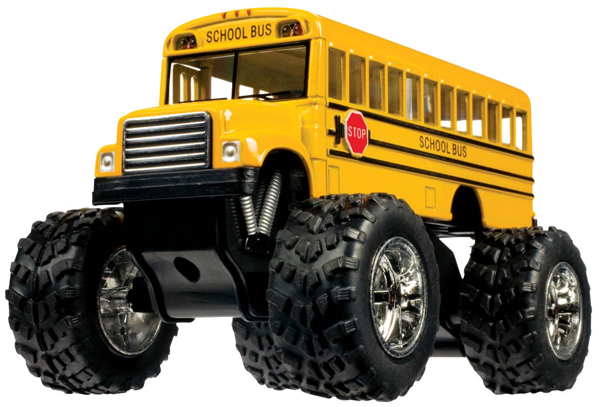 Monster School Bus, Pull Back Action, Die-Cast - Image 3