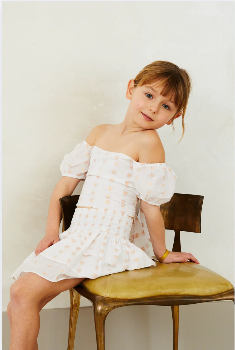 Noa Winter White Heart Lurex Tie Back Top - Image 3