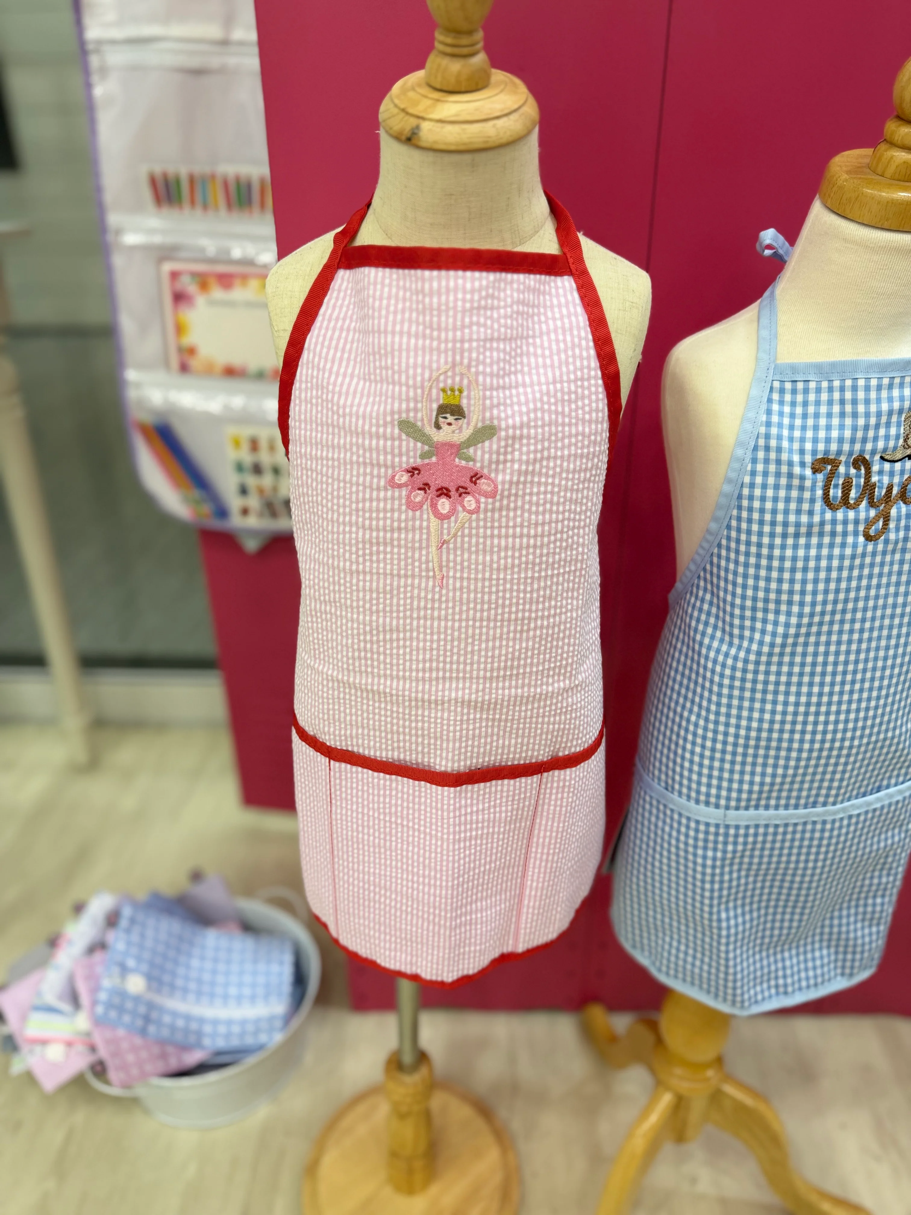 Oh! Mint Skipper Seersucker Art Smock For Kids - Image 4