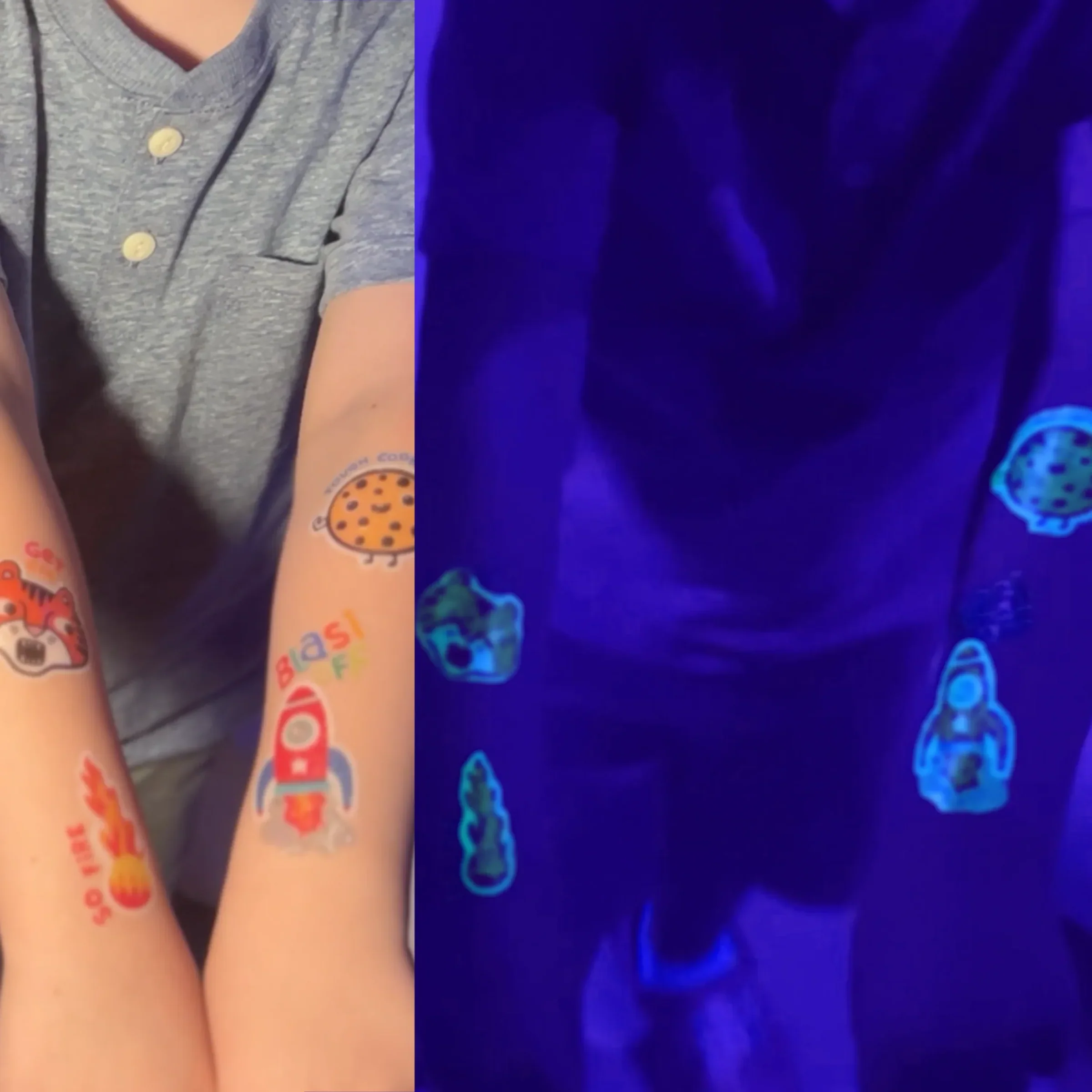 Ooly Tattoo-Palooza Glow in the Dark Temporary Tattoos - Bright & Funny - 3 Sheets - Image 8