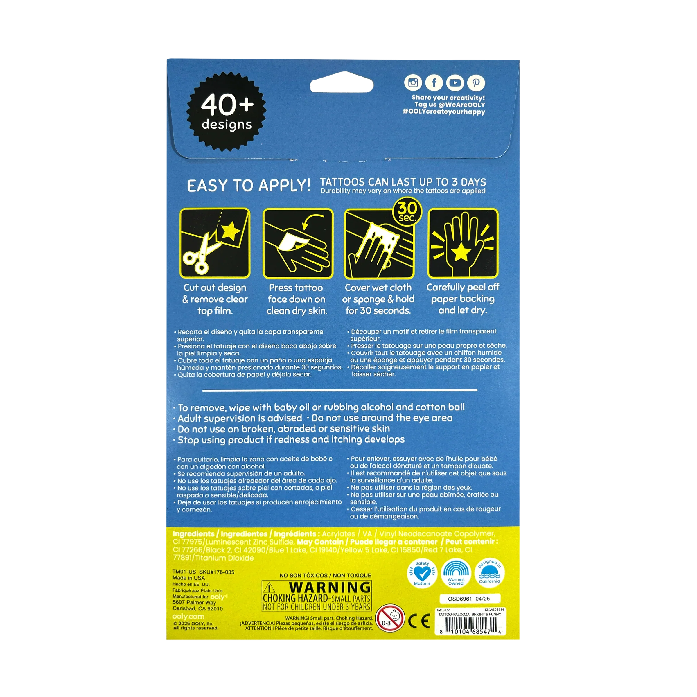 Ooly Tattoo-Palooza Glow in the Dark Temporary Tattoos - Bright & Funny - 3 Sheets - Image 9