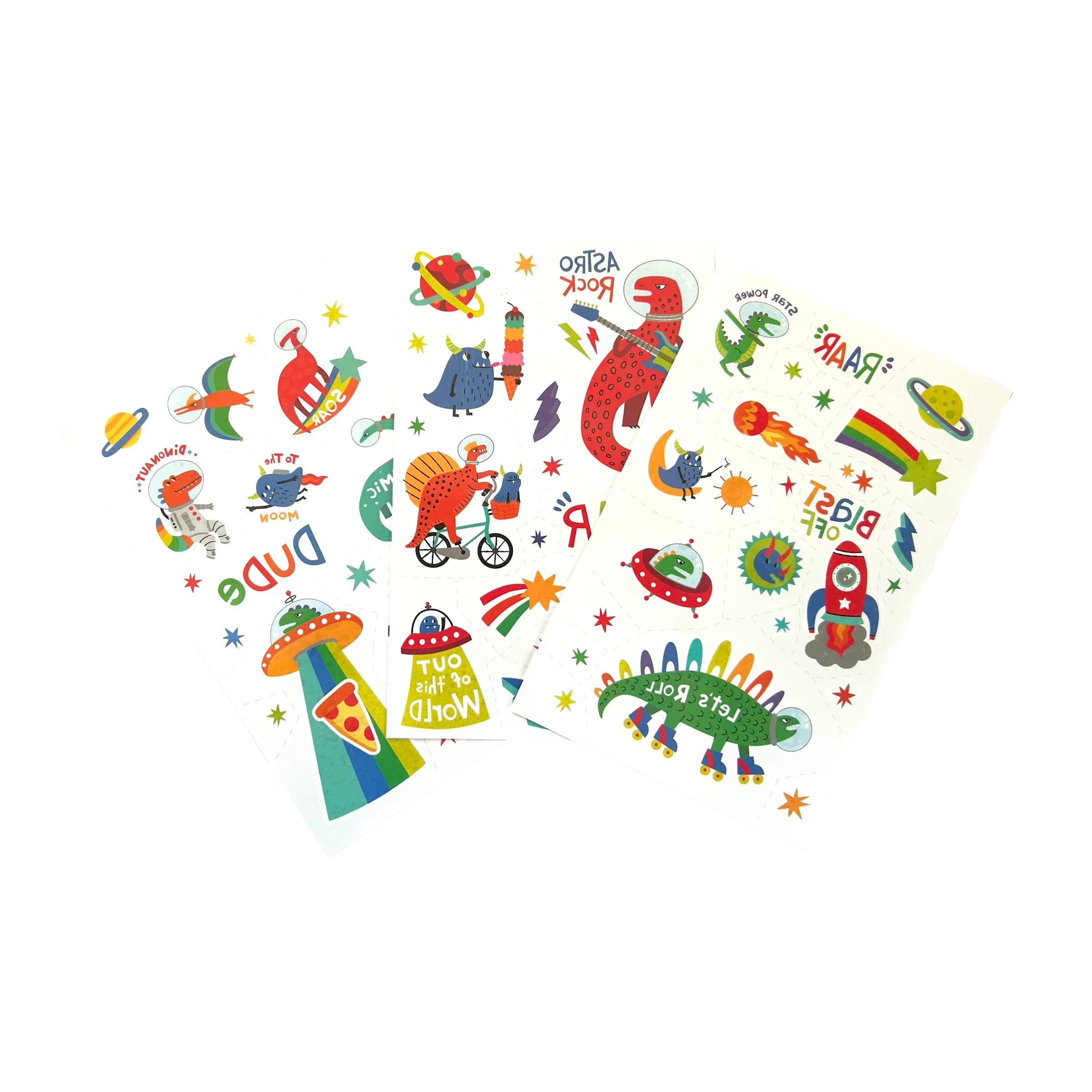 Ooly Tattoo-Palooza Glow in the Dark Temporary Tattoos - Zero Gravity Dinos - 3 Sheets - Image 3