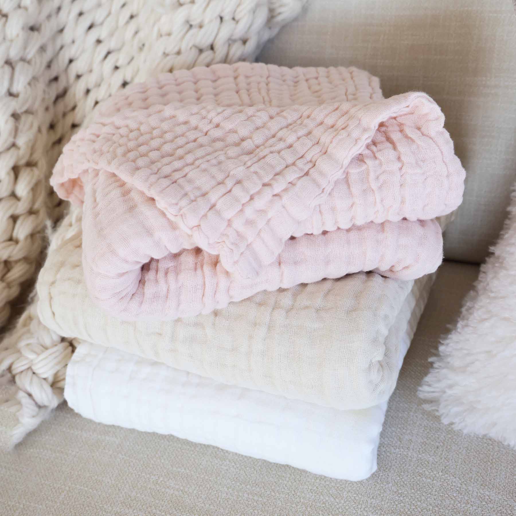 Organic Cotton Gauze Swaddle Blankets: Primrose - Image 2