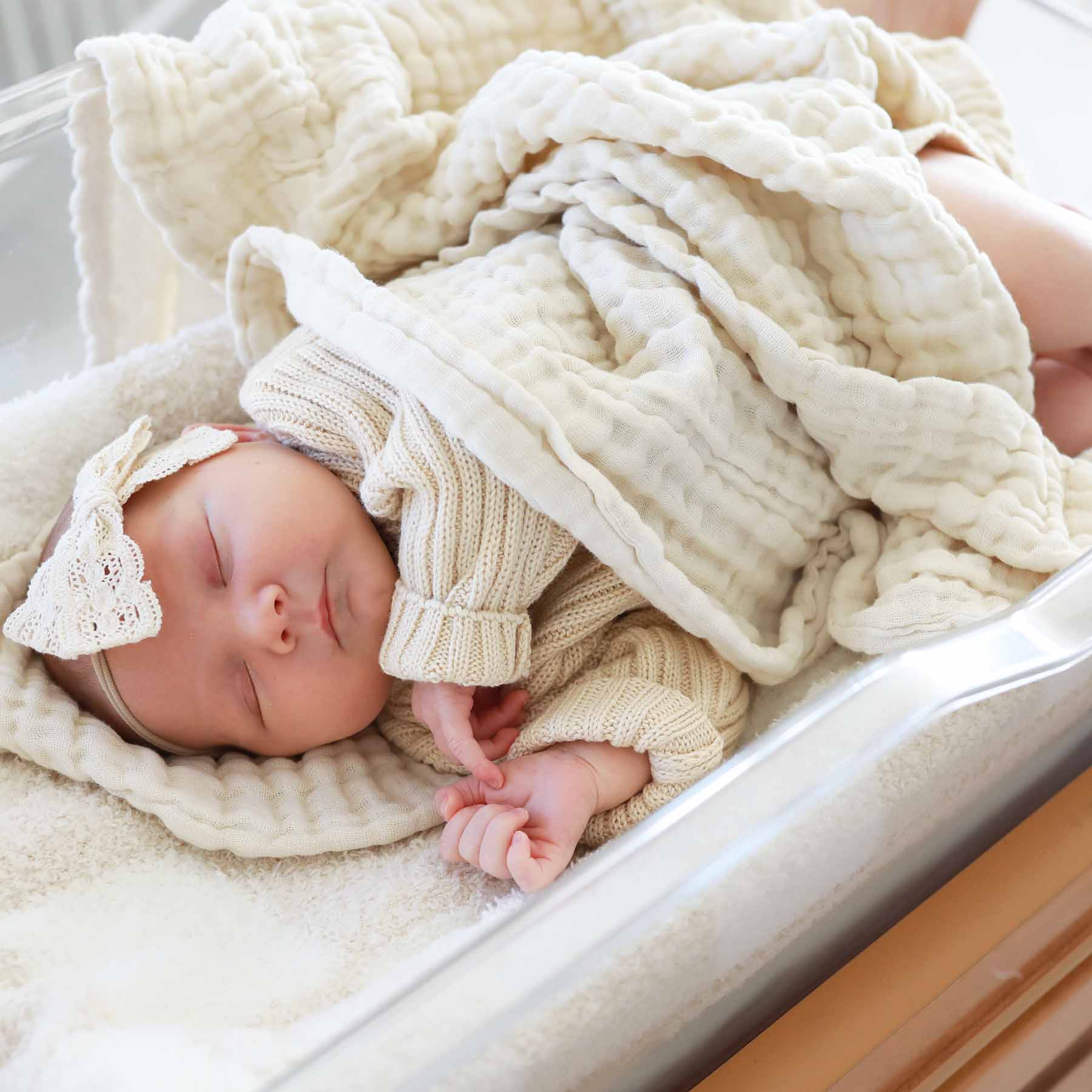 Organic Cotton Gauze Swaddle Blankets: Primrose - Image 4