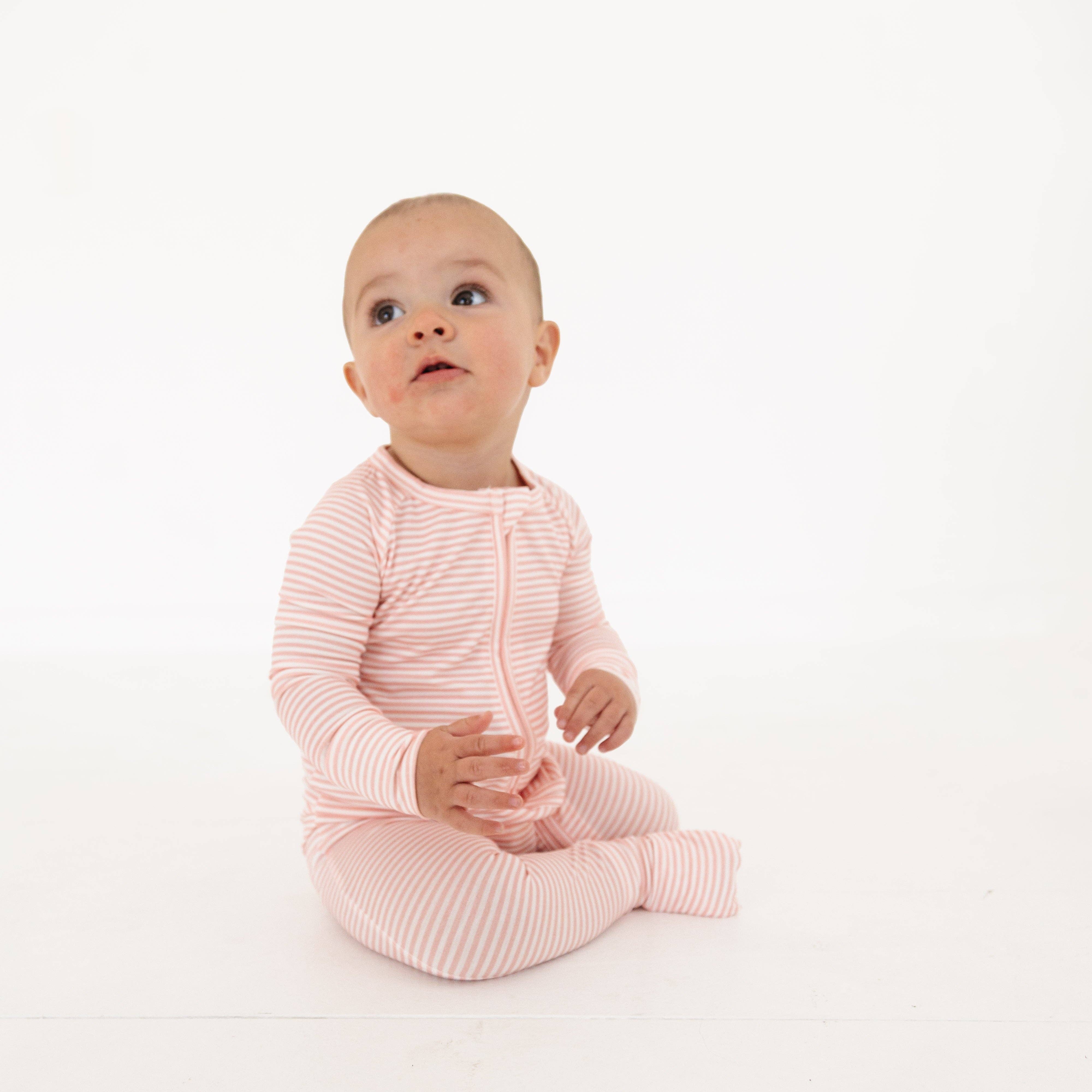 Peony Stripe Bamboo Sleeper: 3-6M - Image 3