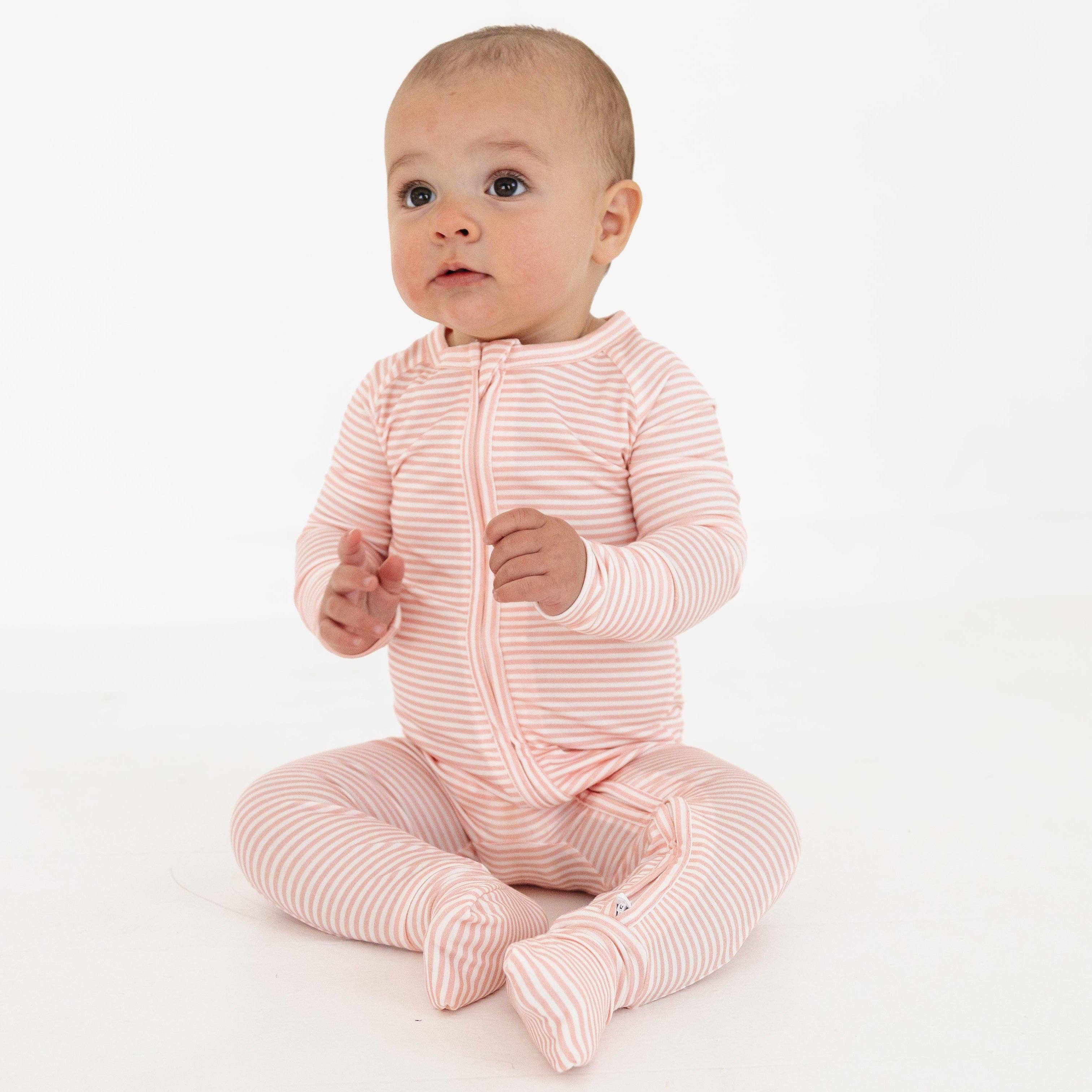 Peony Stripe Bamboo Sleeper: 3-6M - Image 5