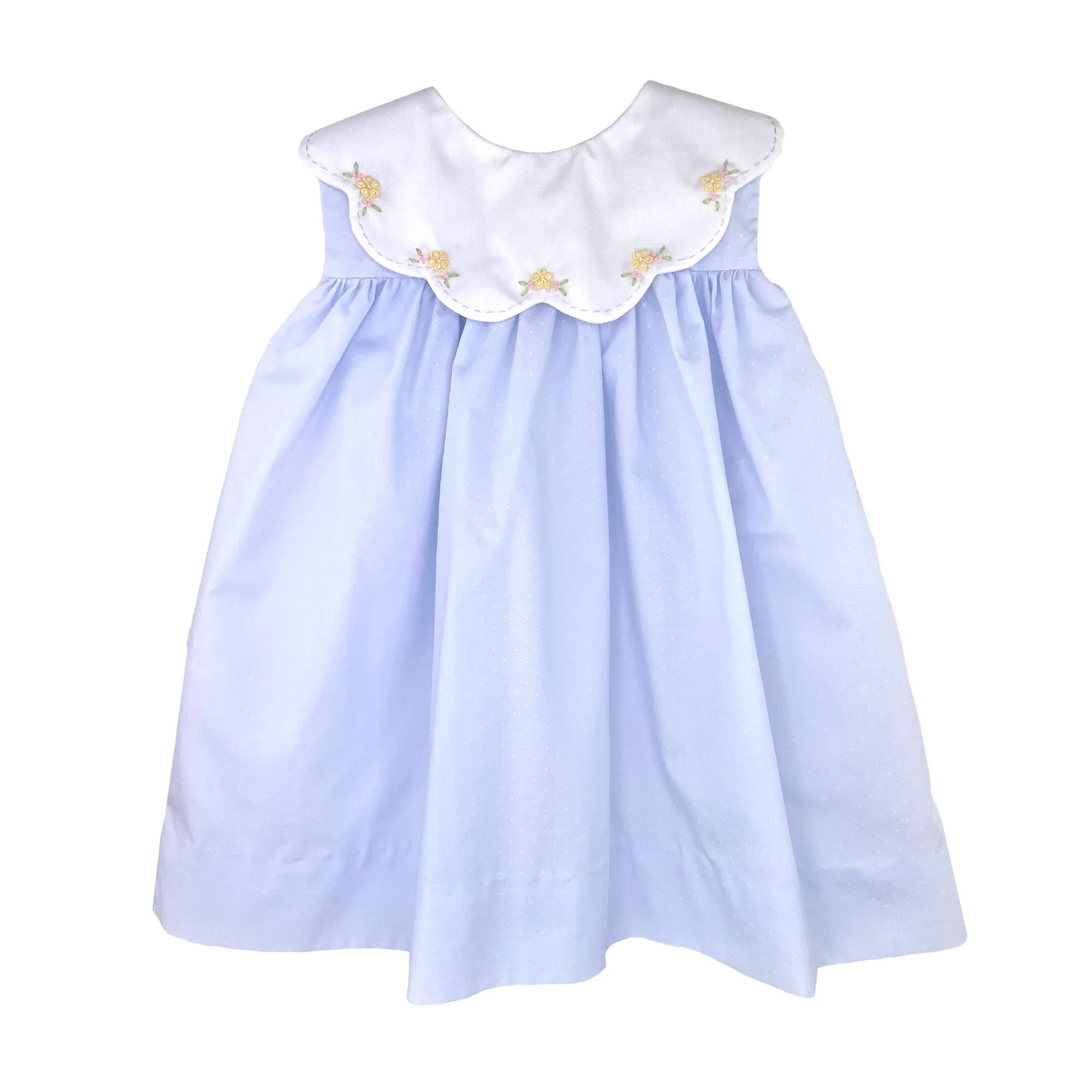 PETIT AMI Dress with Embroidered Scallop Collar in Pink - Image 2