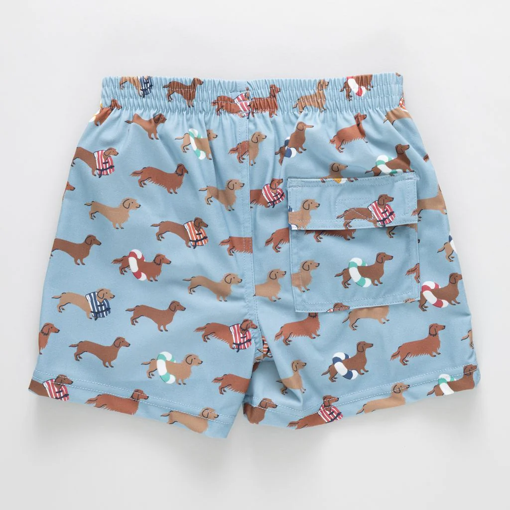 Pink Chicken Baby Boys Swim Trunk - Swim Dachshunds - Image 2