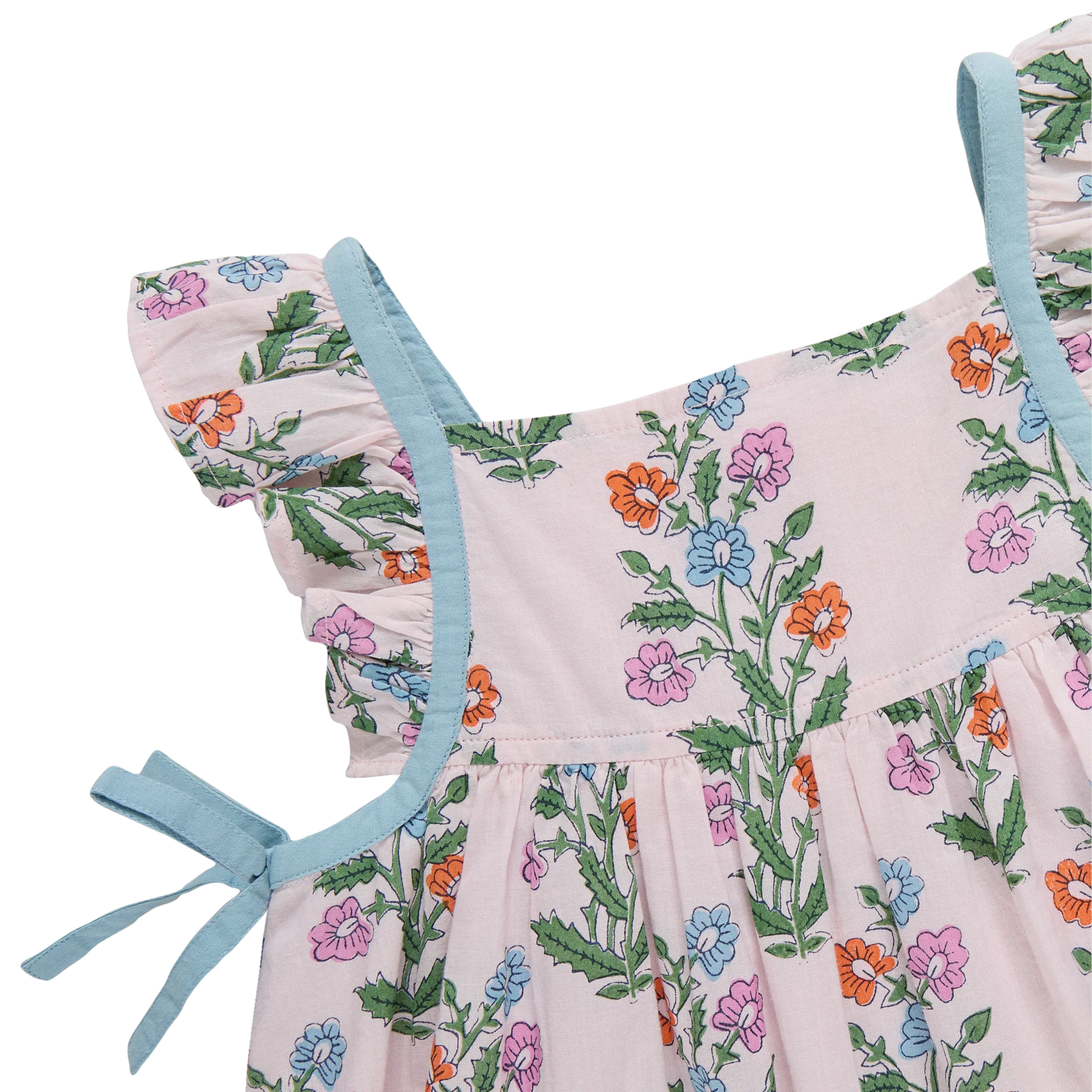 Pink Chicken - Baby Girls Ailee Dress Set -Pink Dewdrop Block Print Spring - Image 3