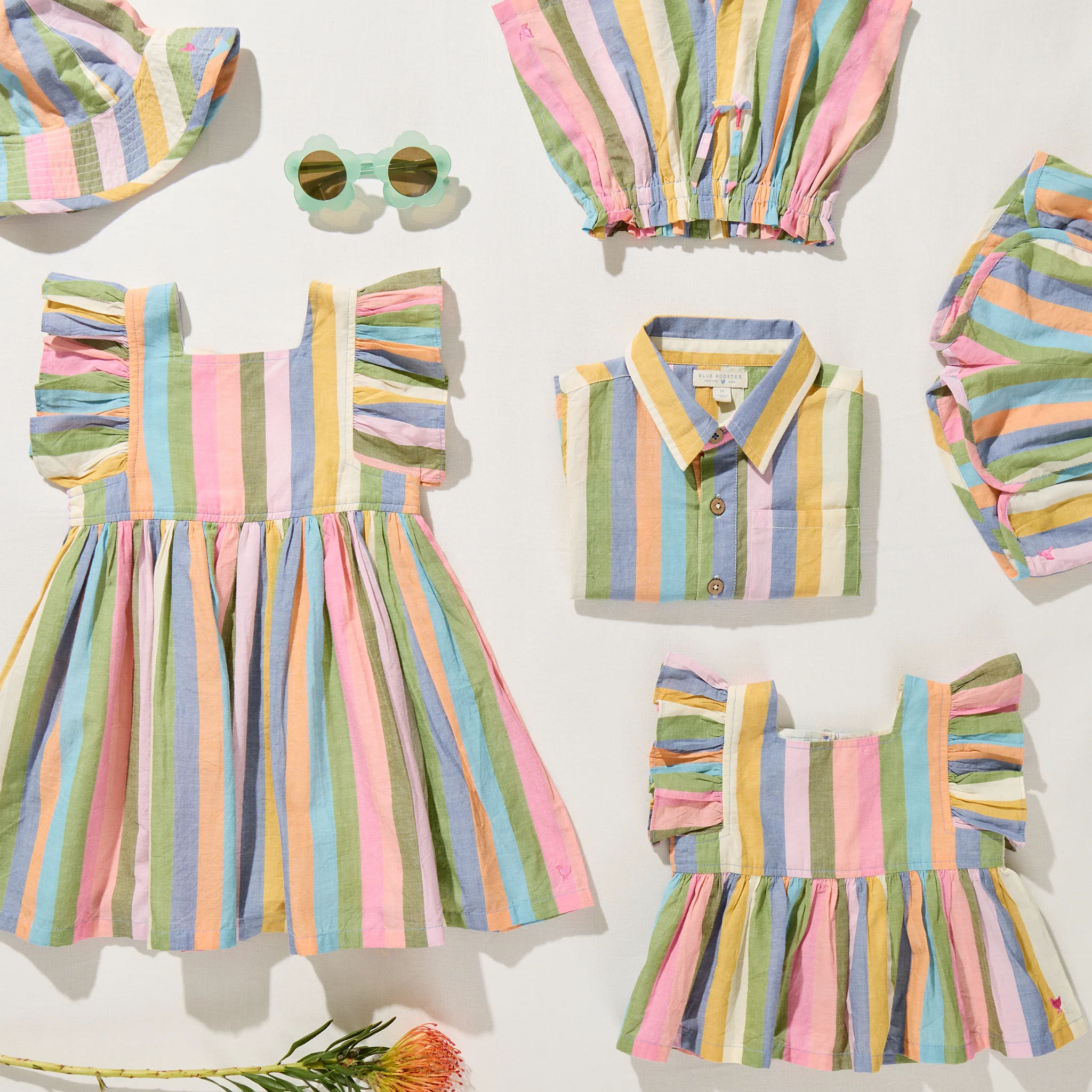 Pink Chicken - Baby Girls Elsie 2-PC Set - Parade Stripe - Image 2