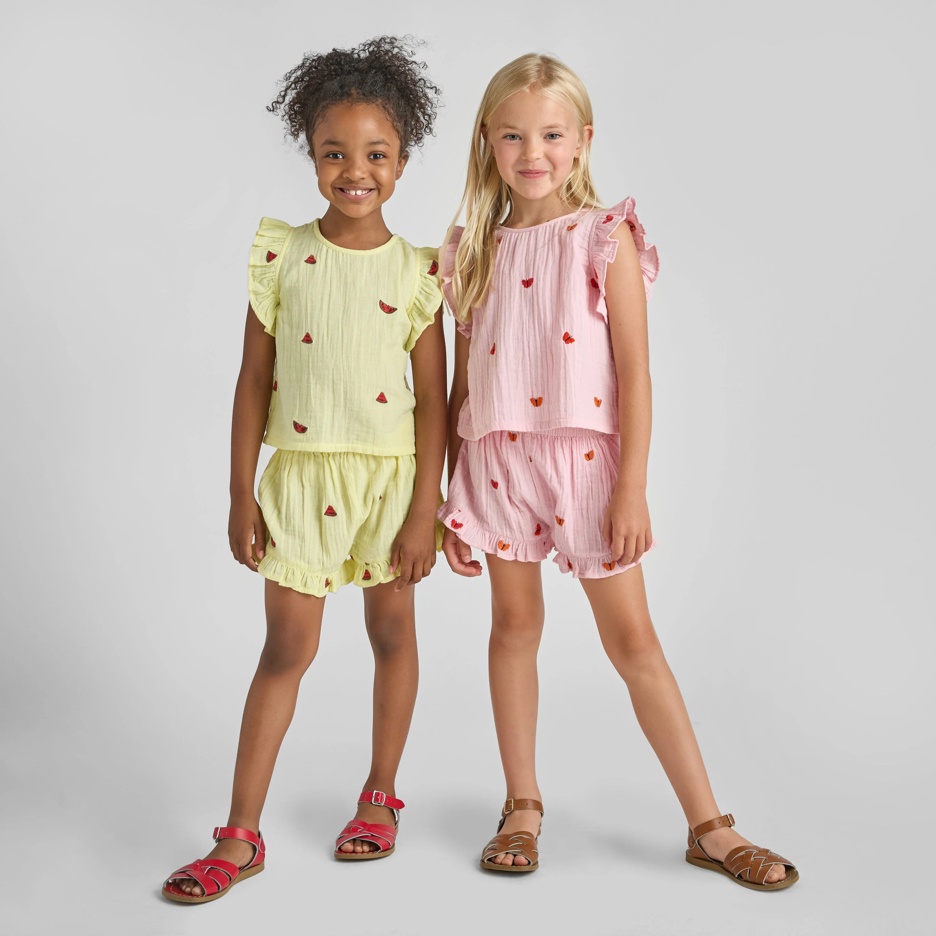Pink Chicken - Baby Girls Girls Roey 2-PC Set - Watermelon Embroidery - Image 4