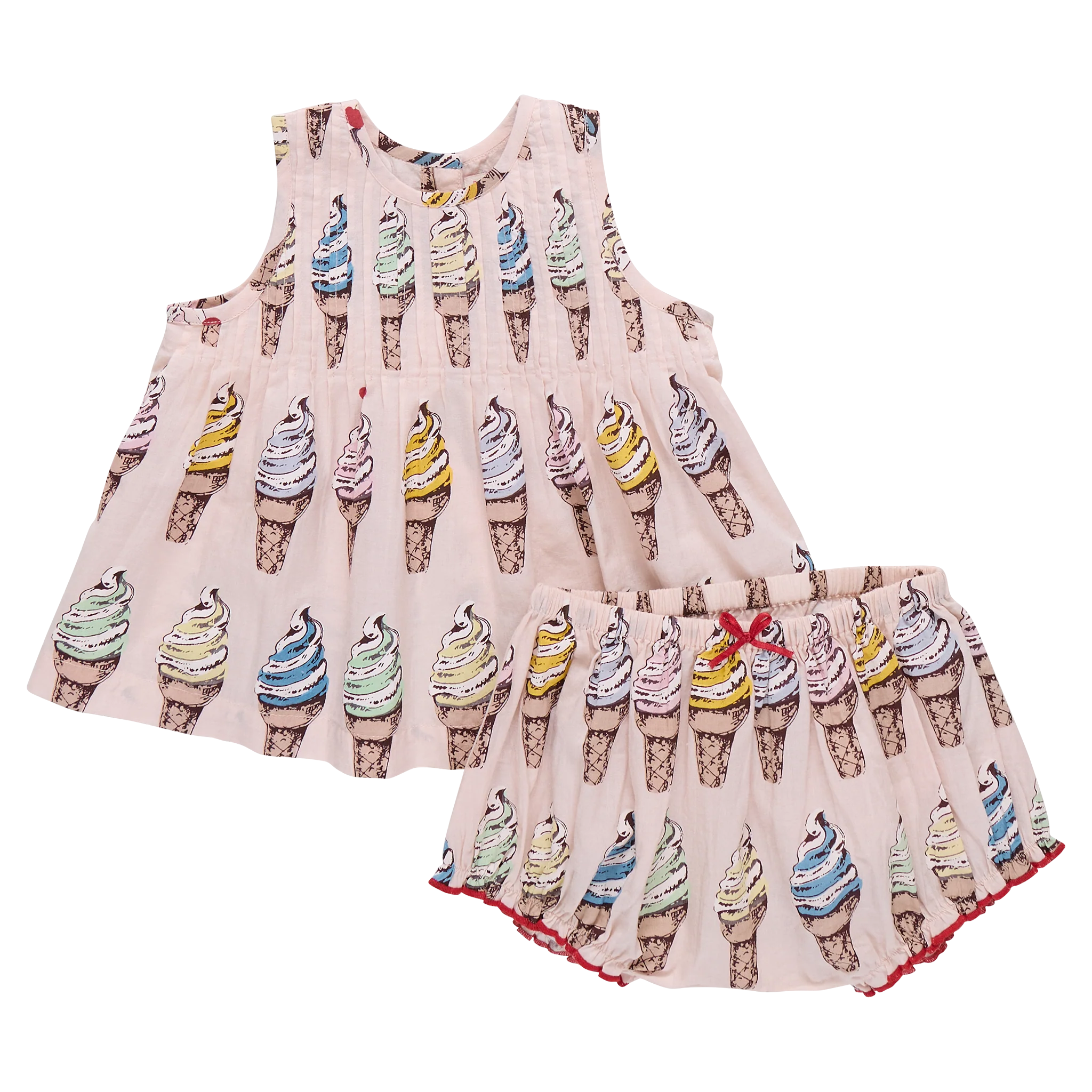 Pink Chicken - Baby Girls Jaipur 2-PC Set - Pink Soft Serve - Image 2