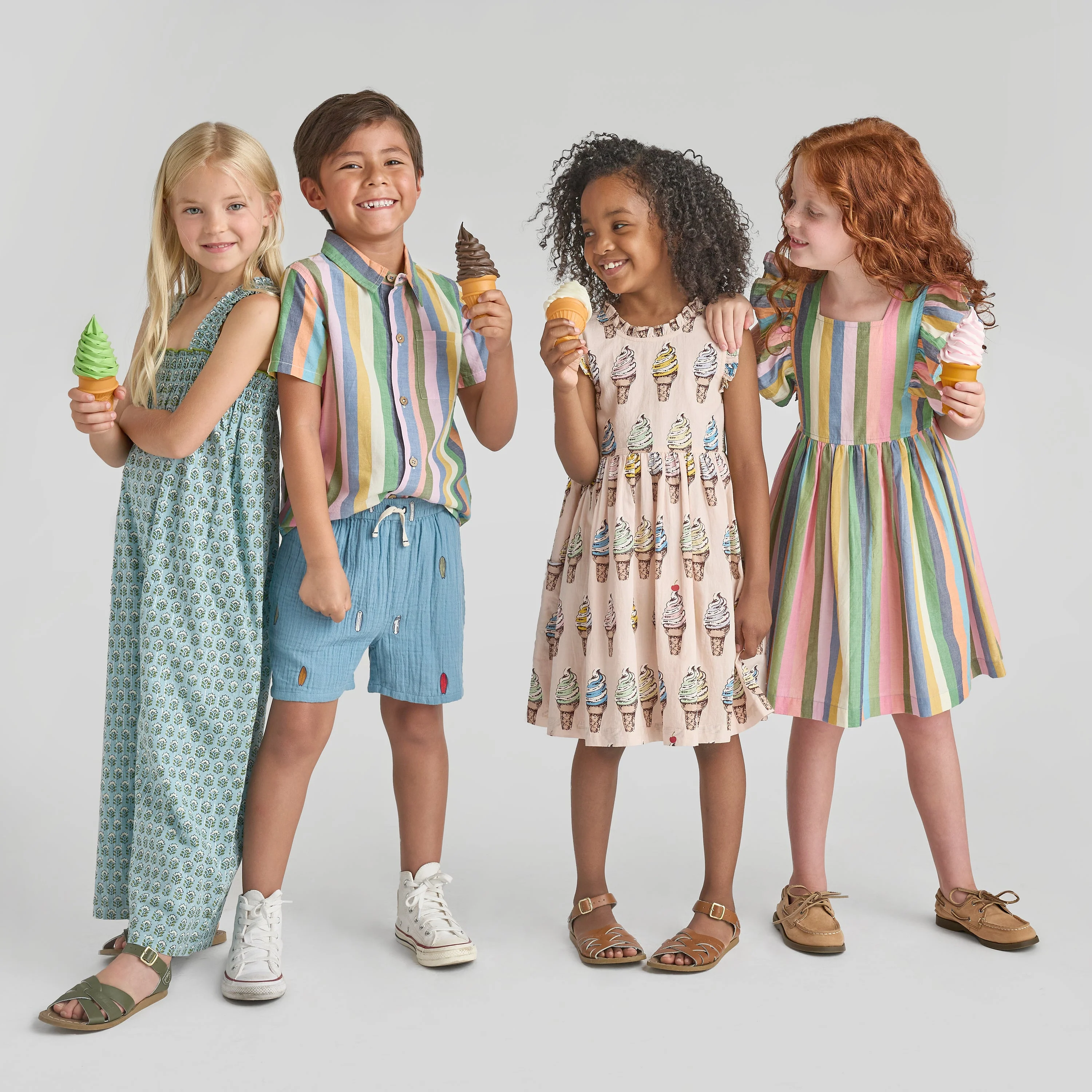 Pink Chicken - Girls Elsie Dress - Parade Stripe - Image 2